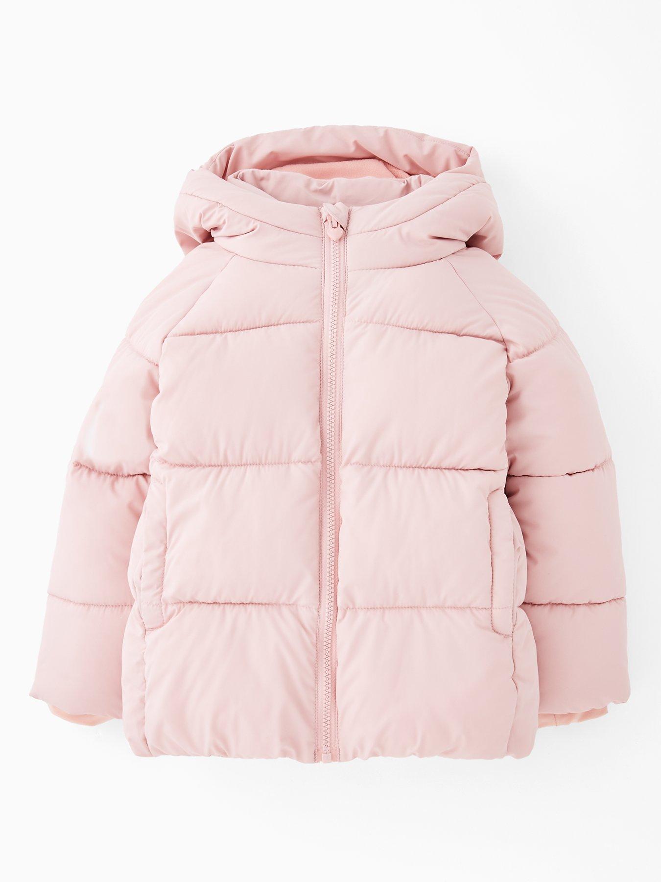 Mini V by Very Girls Padded Hooded Shower Resistant Coat - Pink