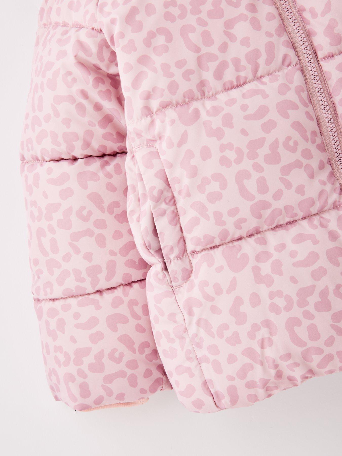  image of mini-v-by-very-girls-padded-printed-shower-resistant-coat-multi