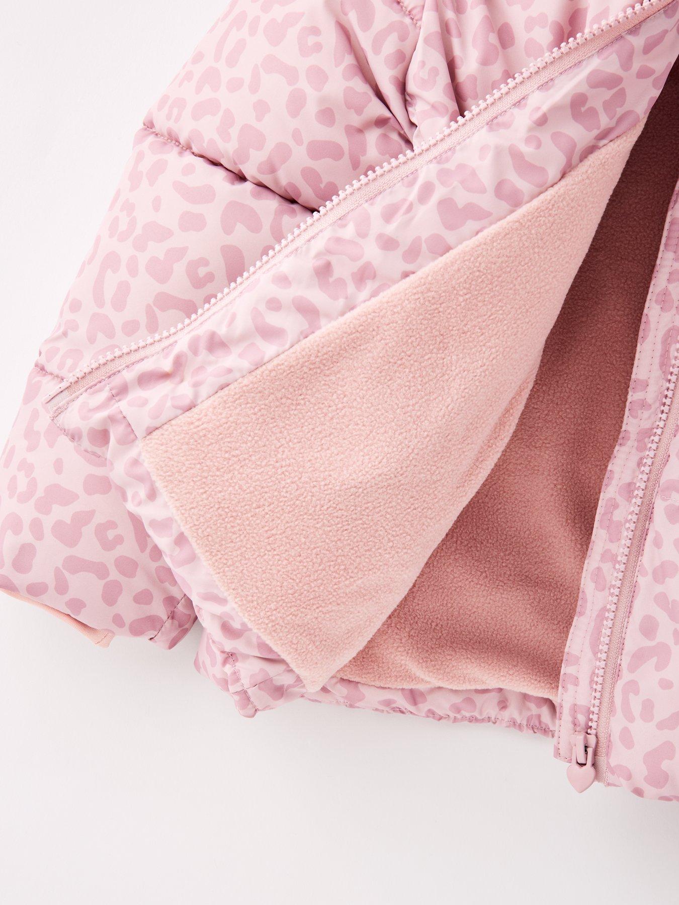  image of mini-v-by-very-girls-padded-printed-shower-resistant-coat-multi