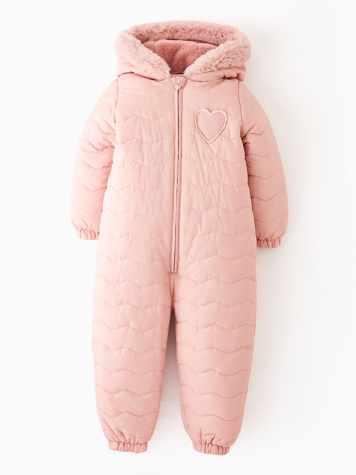  image of the-very-collection-girls-quilted-heavy-weight-snowsuit-pink