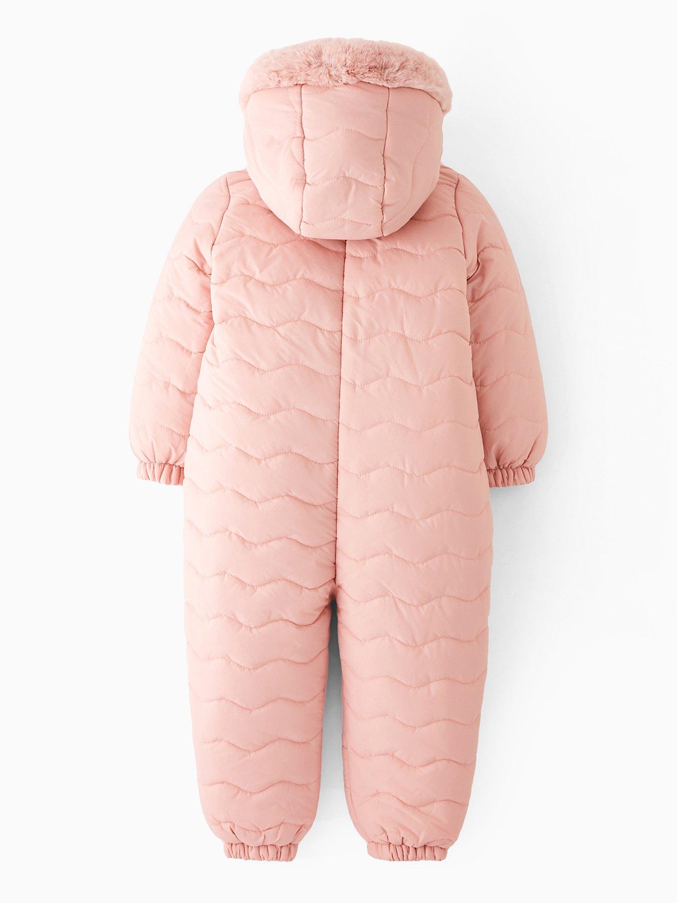  image of the-very-collection-girls-quilted-heavy-weight-snowsuit-pink