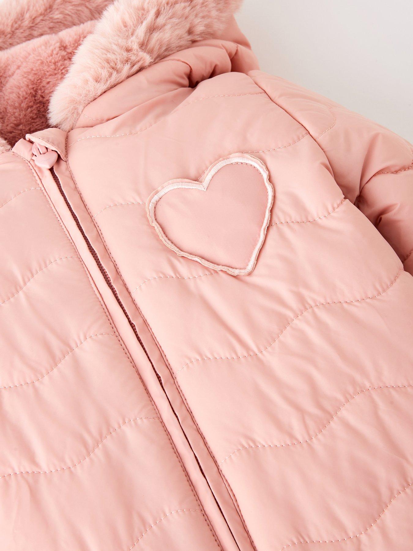  image of the-very-collection-girls-quilted-heavy-weight-snowsuit-pink