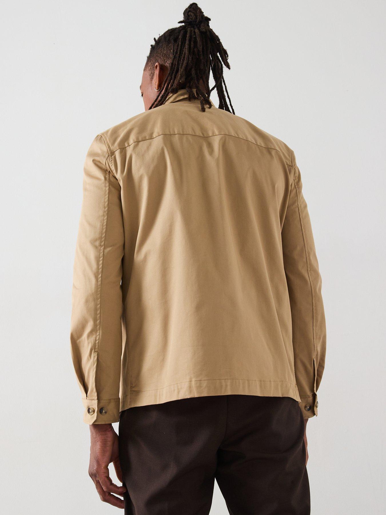 stillFront image of mango-dublino-essentials-cotton-overshirt-brown