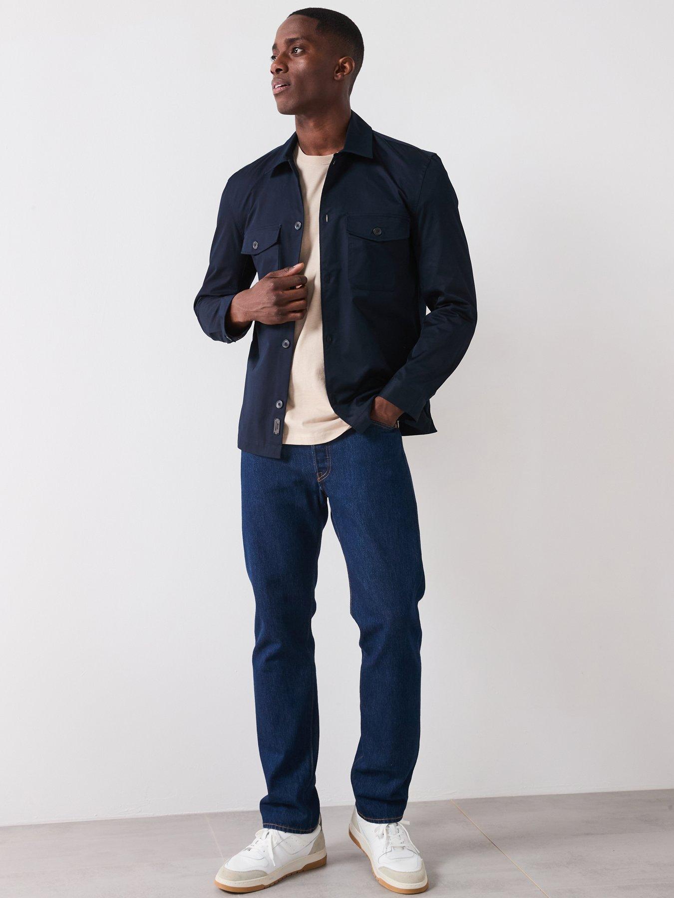  image of mango-dublino-essentials-cotton-overshirt-navy