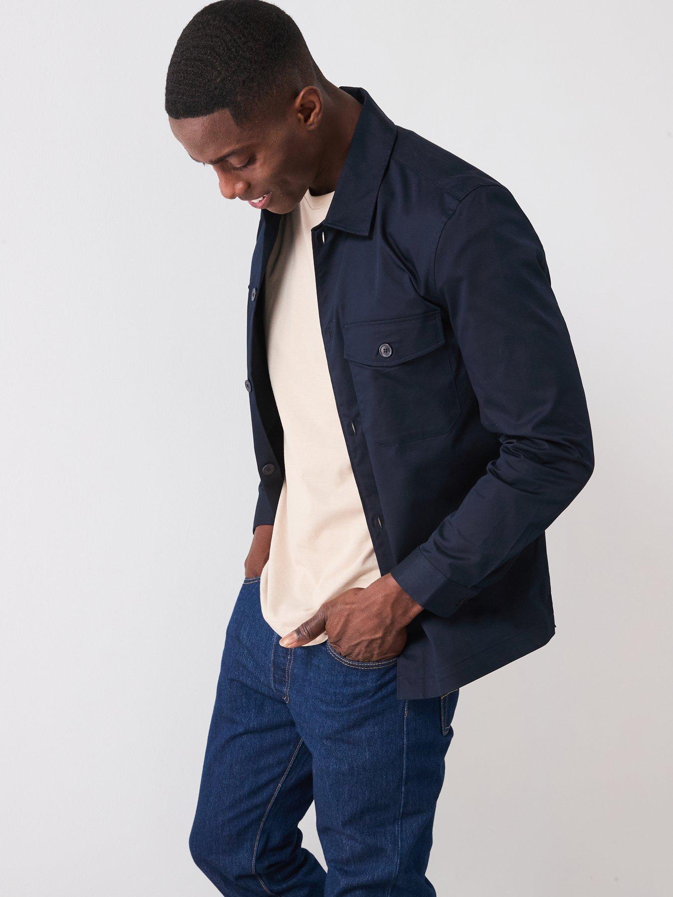  image of mango-dublino-essentials-cotton-overshirt-navy