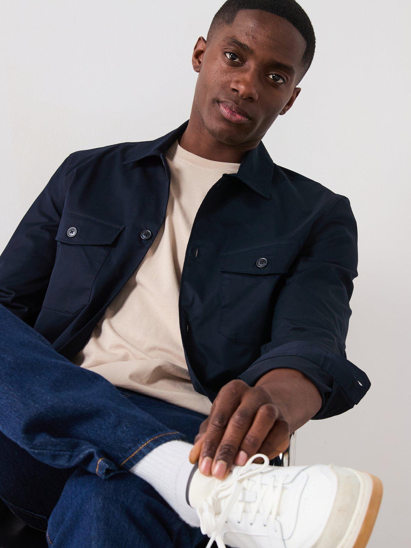  image of mango-dublino-essentials-cotton-overshirt-navy
