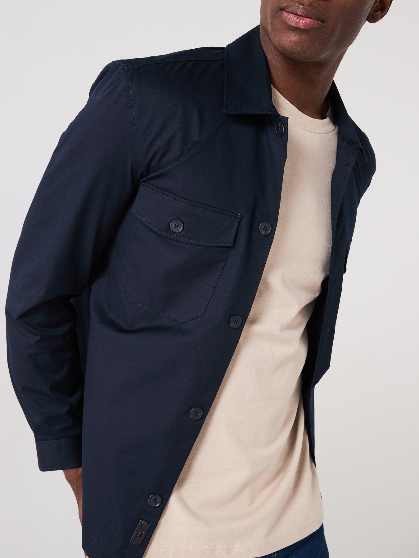  image of mango-dublino-essentials-cotton-overshirt-navy
