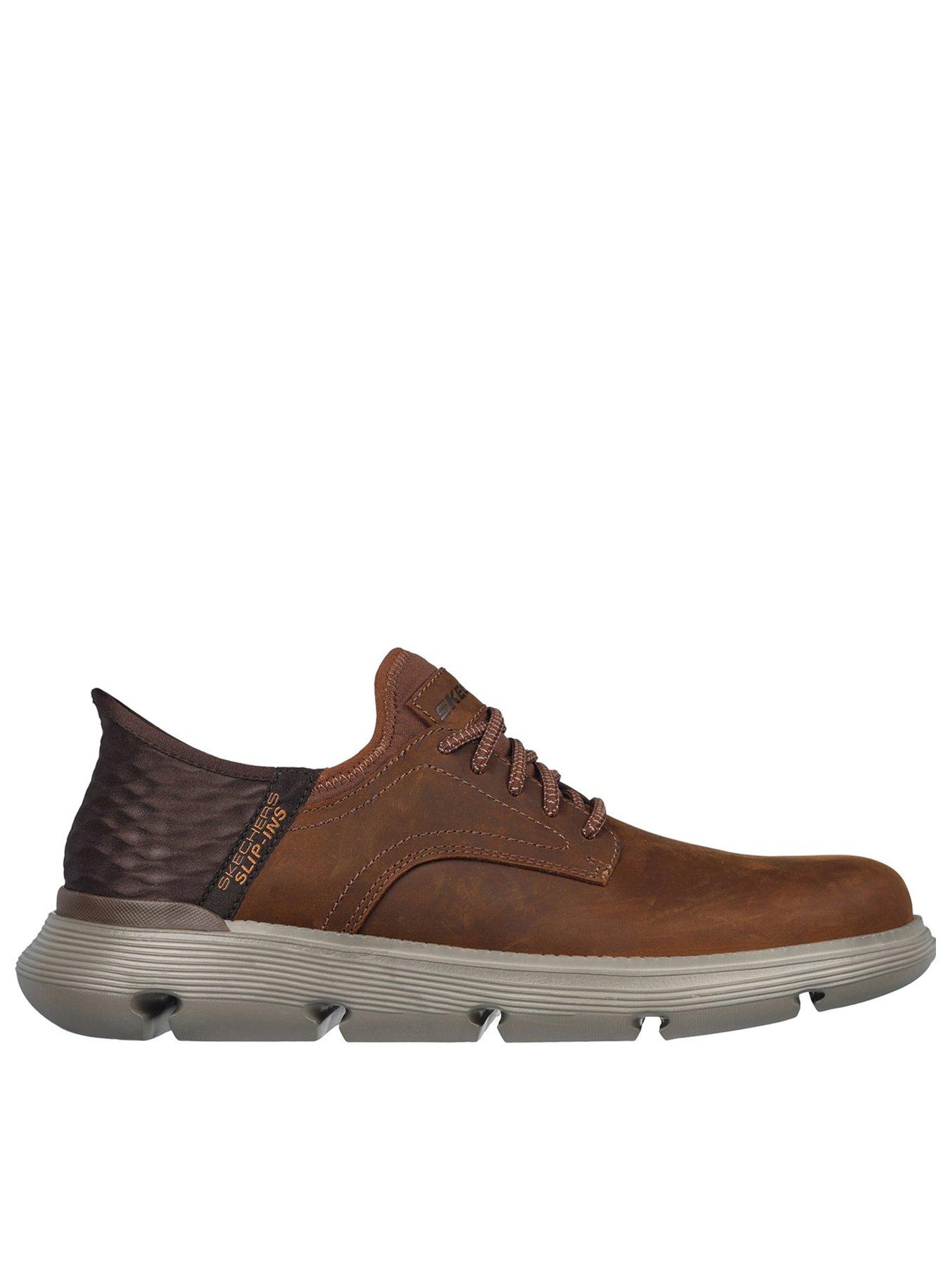 Image 1 of 5 of Skechers Wide Fit Garza Gervin Slip In Trainer - Brown