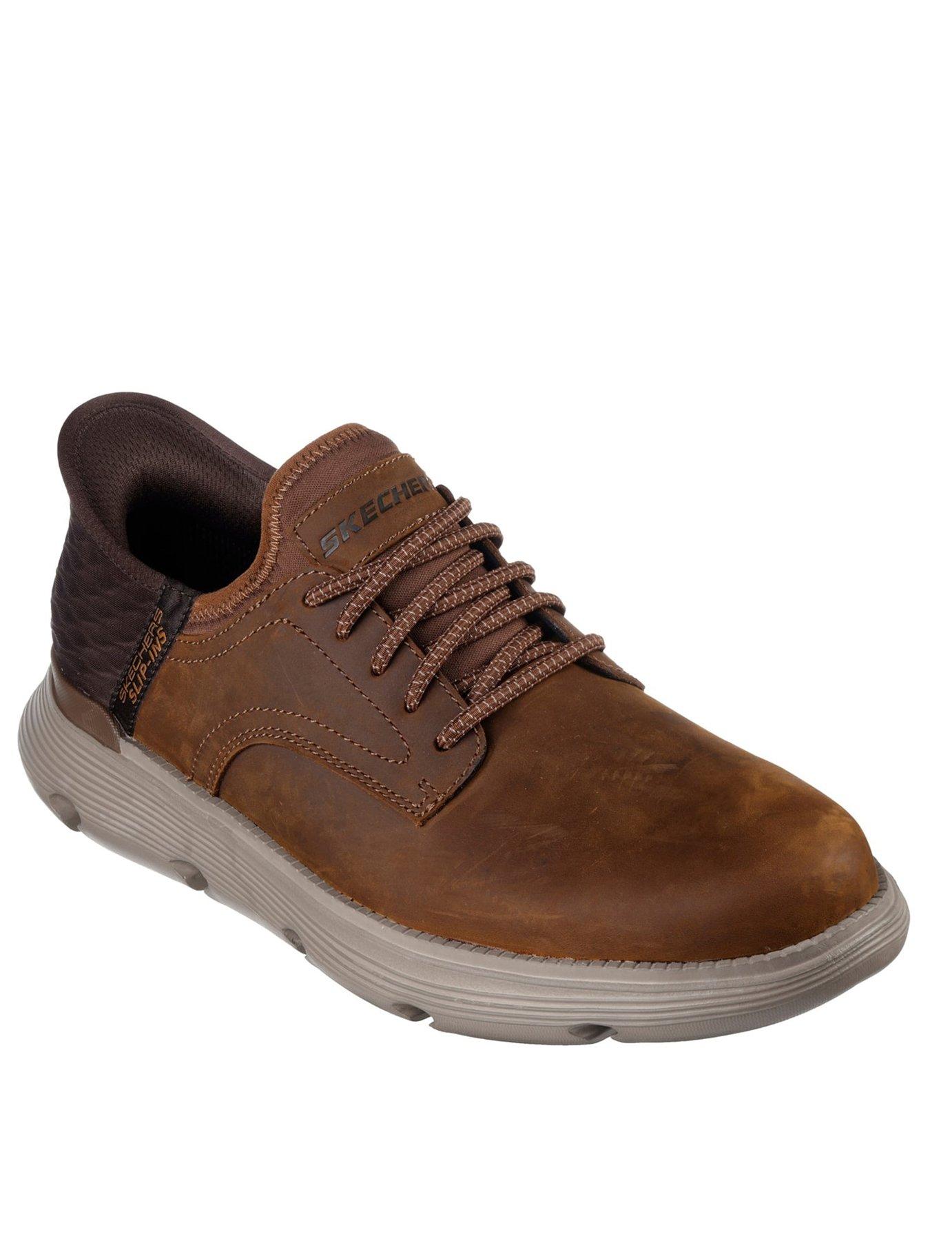 Image 2 of 5 of Skechers Wide Fit Garza Gervin Slip In Trainer - Brown