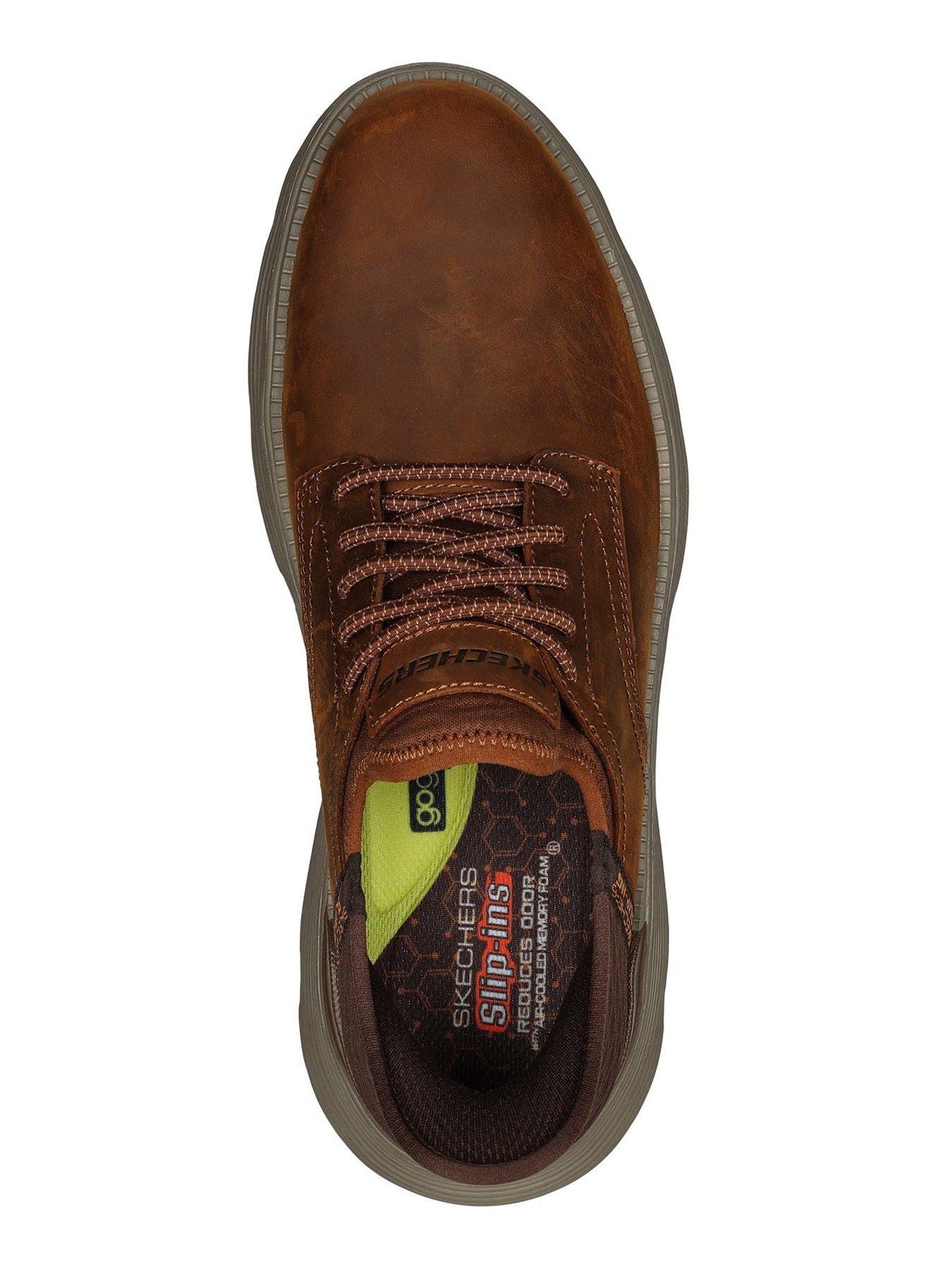 Image 4 of 5 of Skechers Wide Fit Garza Gervin Slip In Trainer - Brown