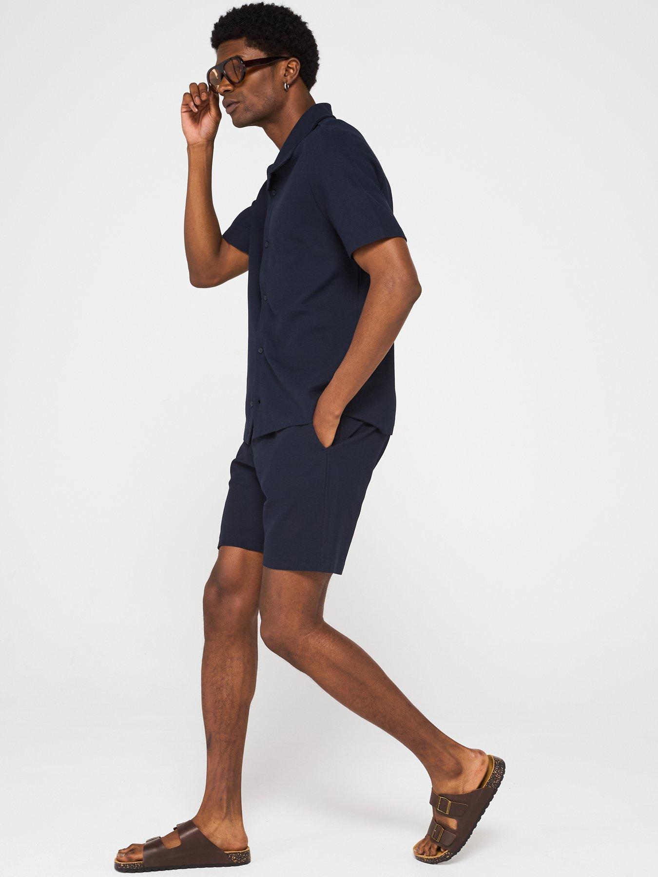  image of mango-peres-textured-casual-shorts-navy