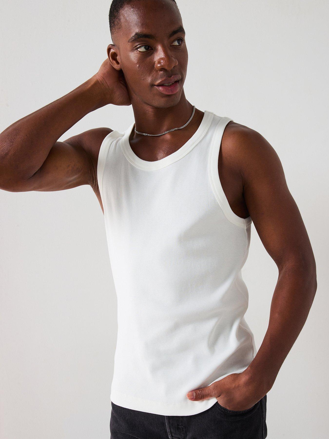 mango-delta-casual-ribbed-vest-white
