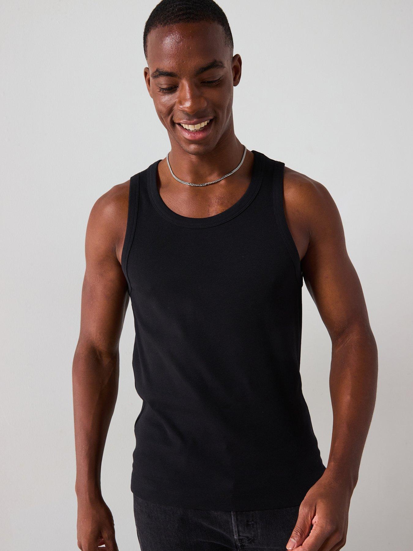 mango-delta-casual-ribbed-vest-black