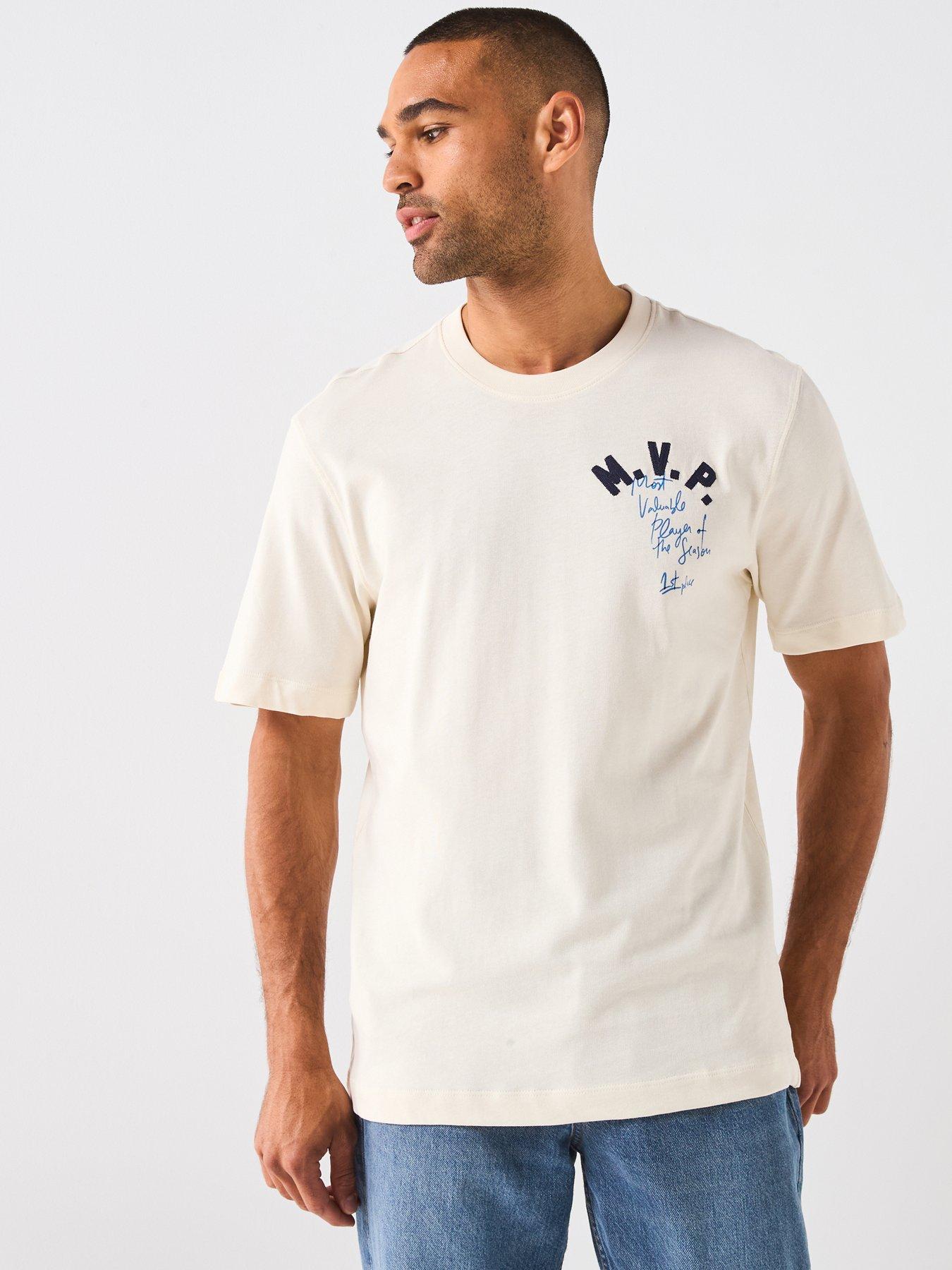 undefined Casual Mvp Heavyweight Short Sleeve Crew Neck T-Shirt - Beige