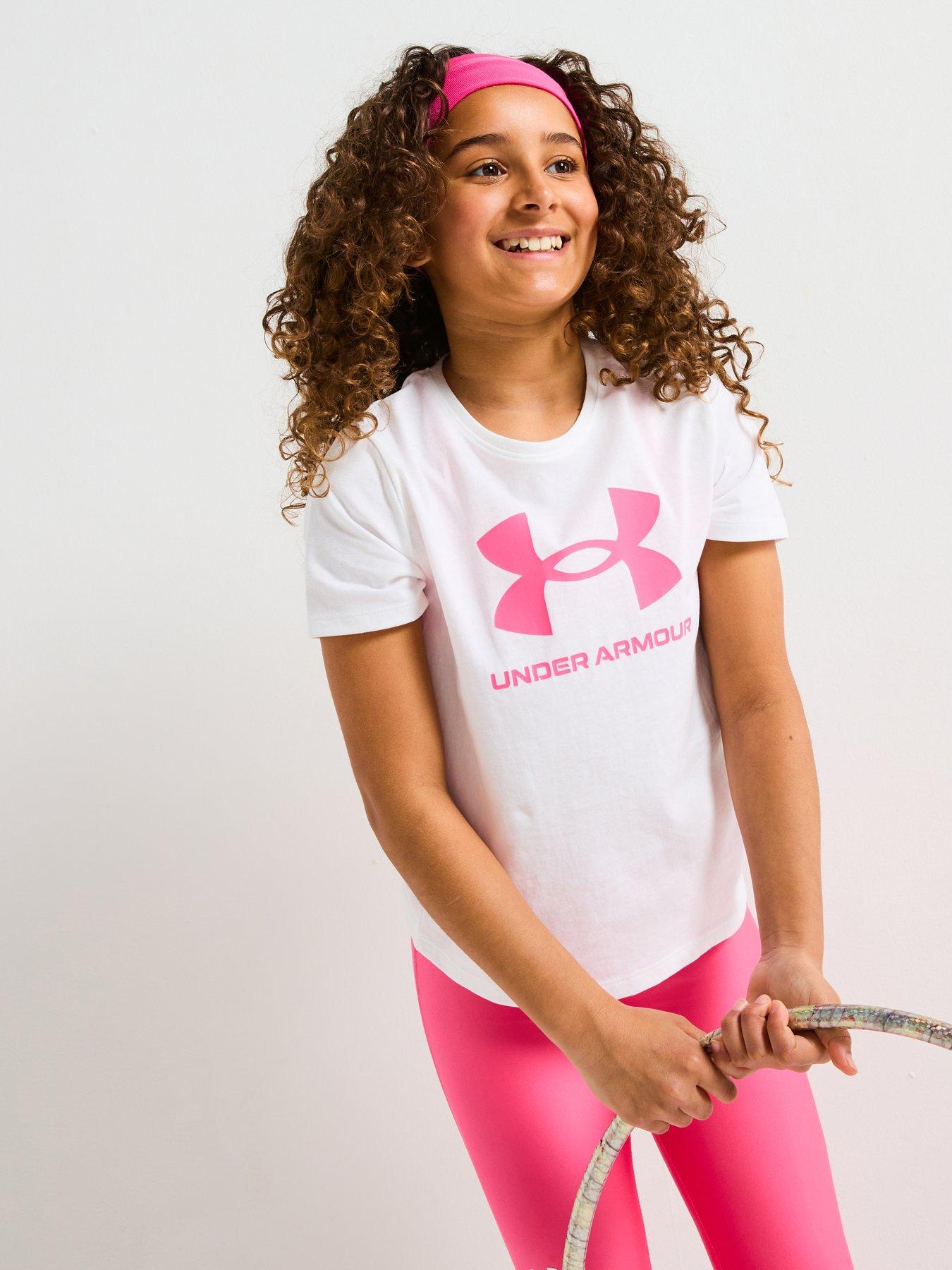  image of under-armour-junior-girls-big-logo-t-shirt-white