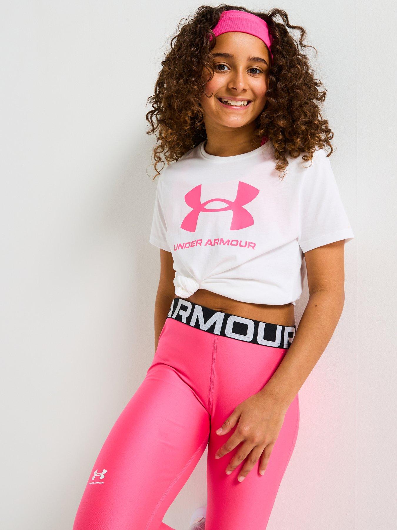  image of under-armour-junior-girls-big-logo-t-shirt-white