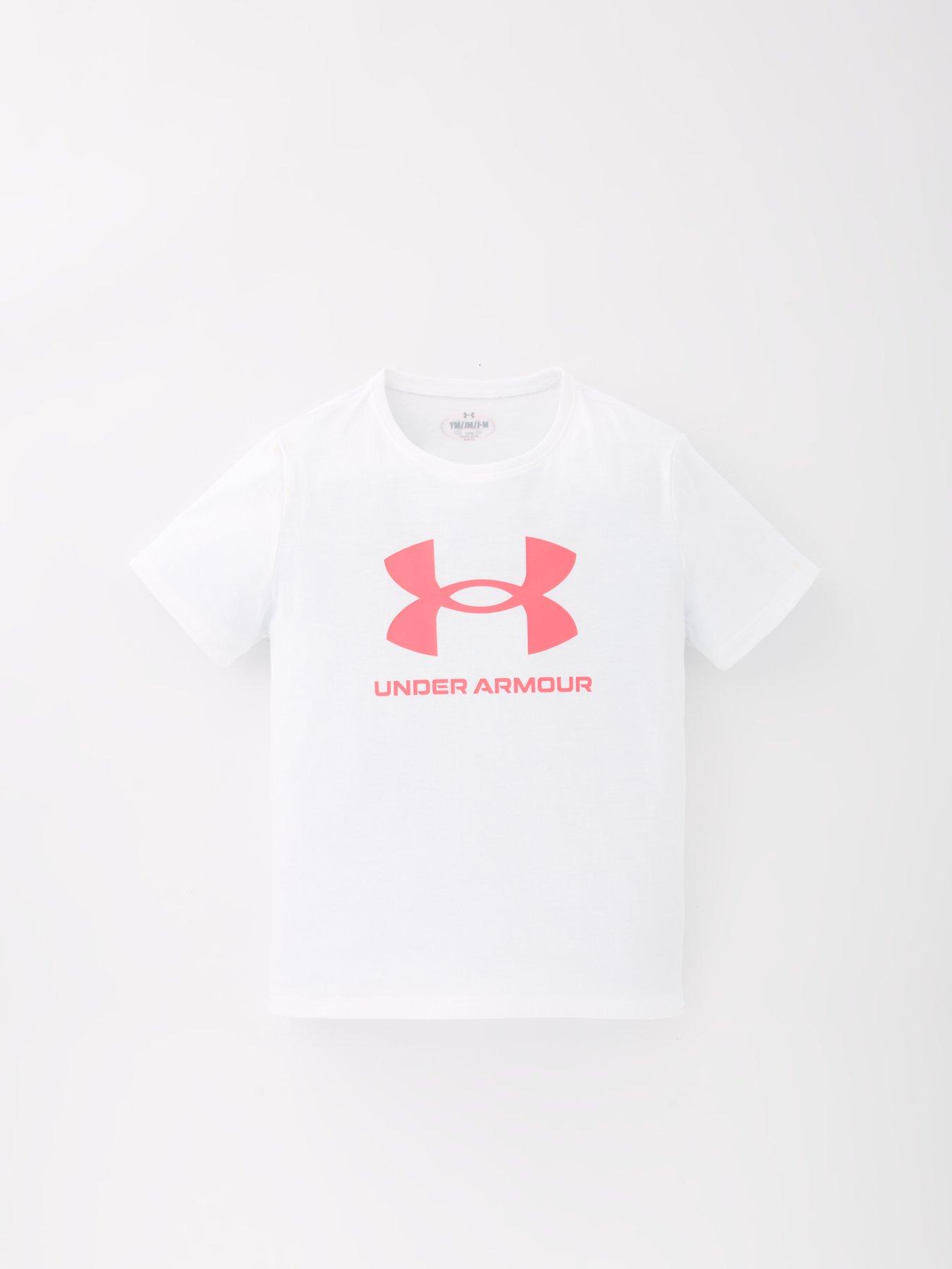  image of under-armour-junior-girls-big-logo-t-shirt-white