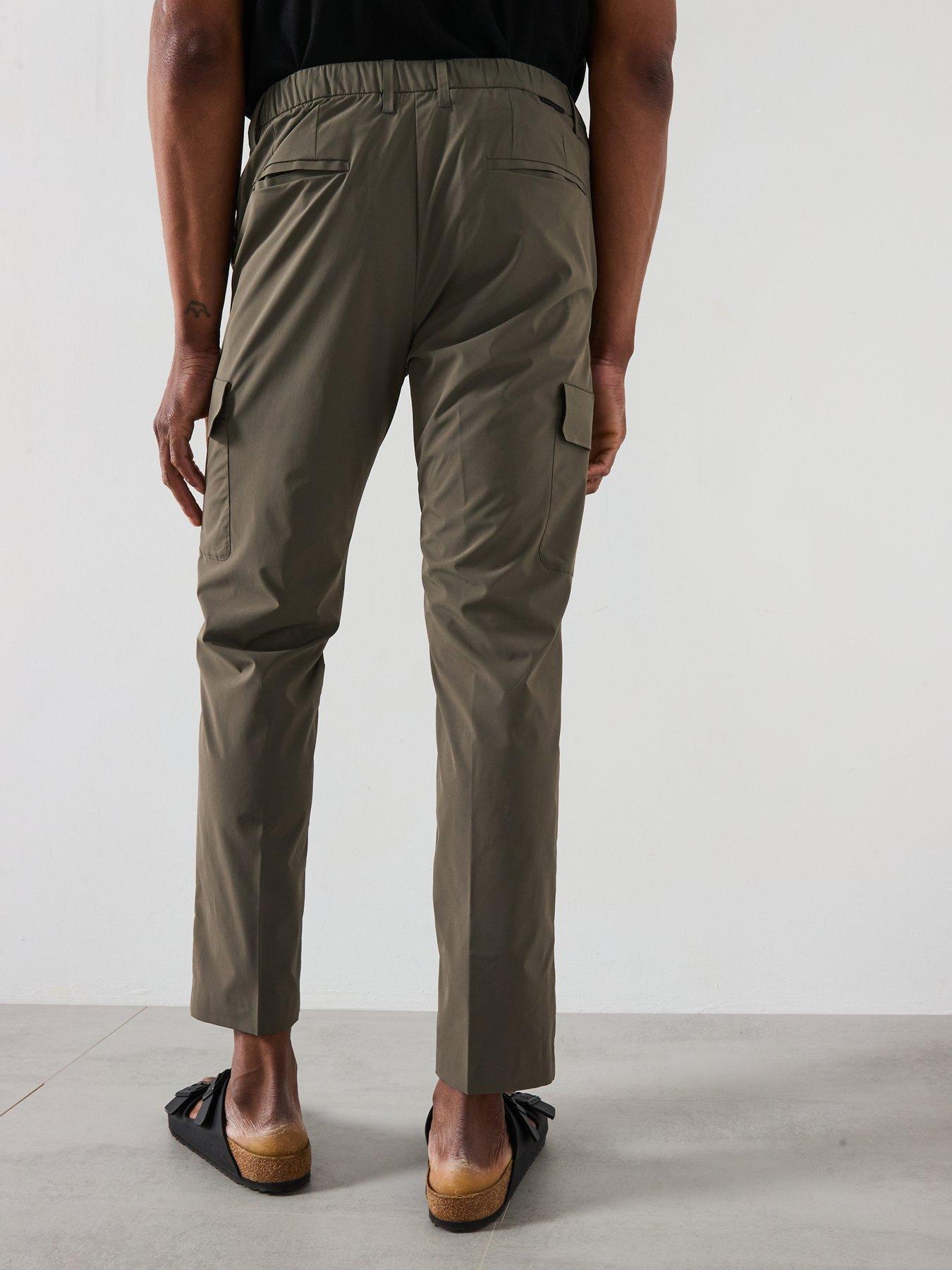 stillFront image of mango-ozen-performance-lightweight-cargo-trousers-green