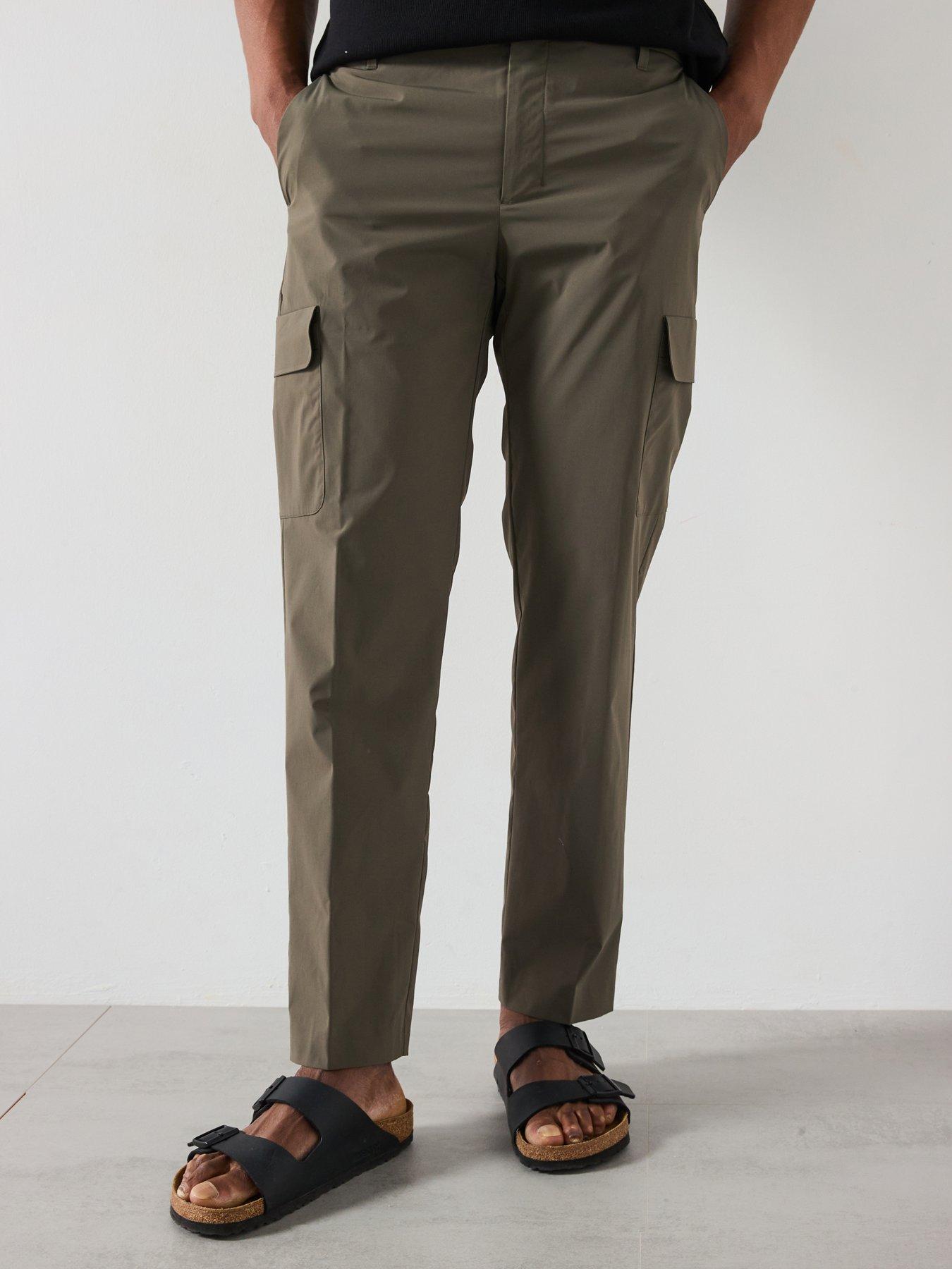  image of mango-ozen-performance-lightweight-cargo-trousers-green
