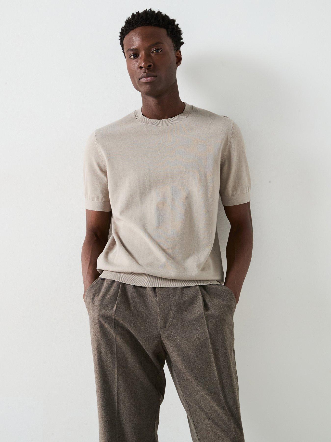 undefined Arraona Essentials Knitted Short Sleeve T-Shirt - Beige