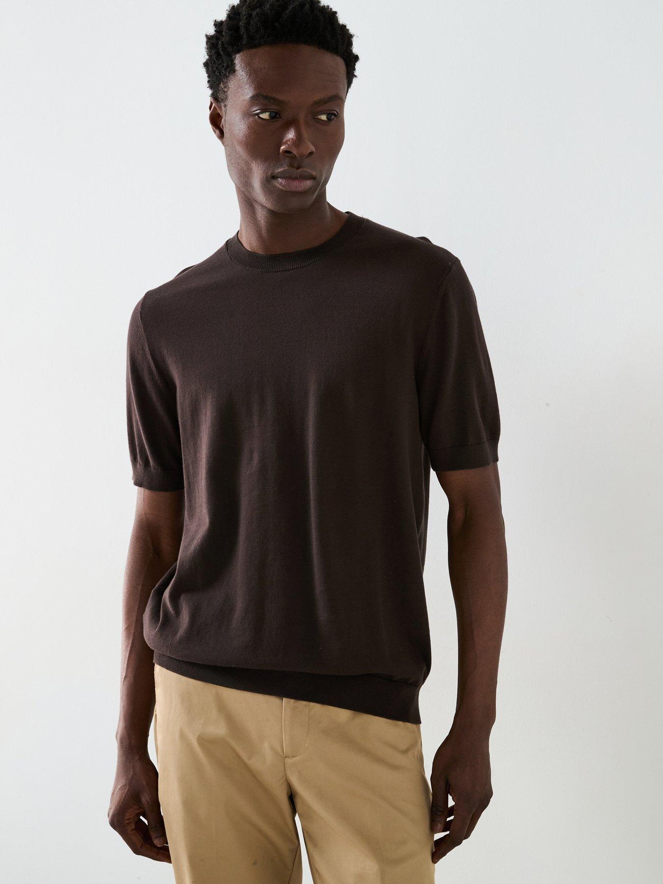 mango-arraona-essentials-knitted-short-sleeve-t-shirt-dark-brown