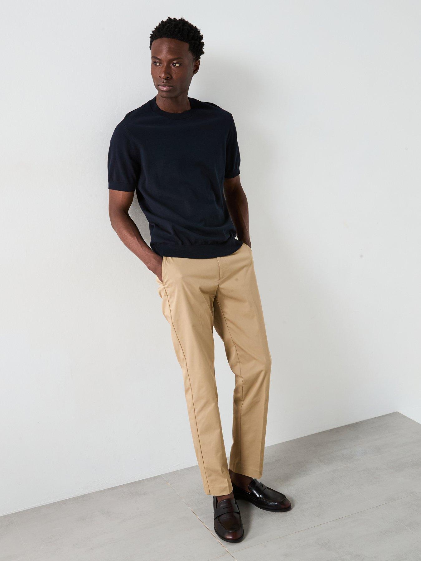  image of mango-arraona-essentials-knitted-short-sleeve-t-shirt-navy