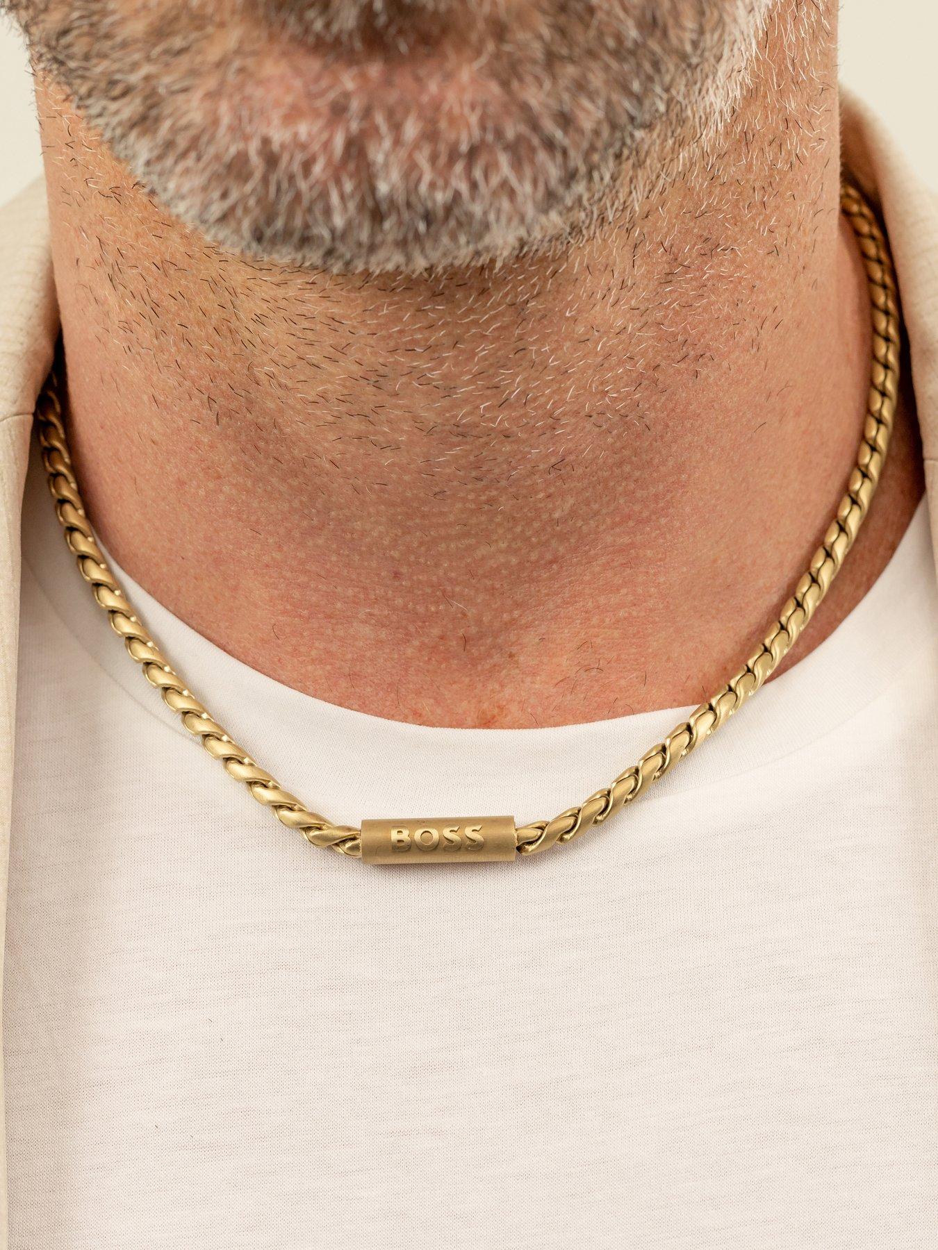 Image 4 of 6 of BOSS Doran Men's Necklace Gold