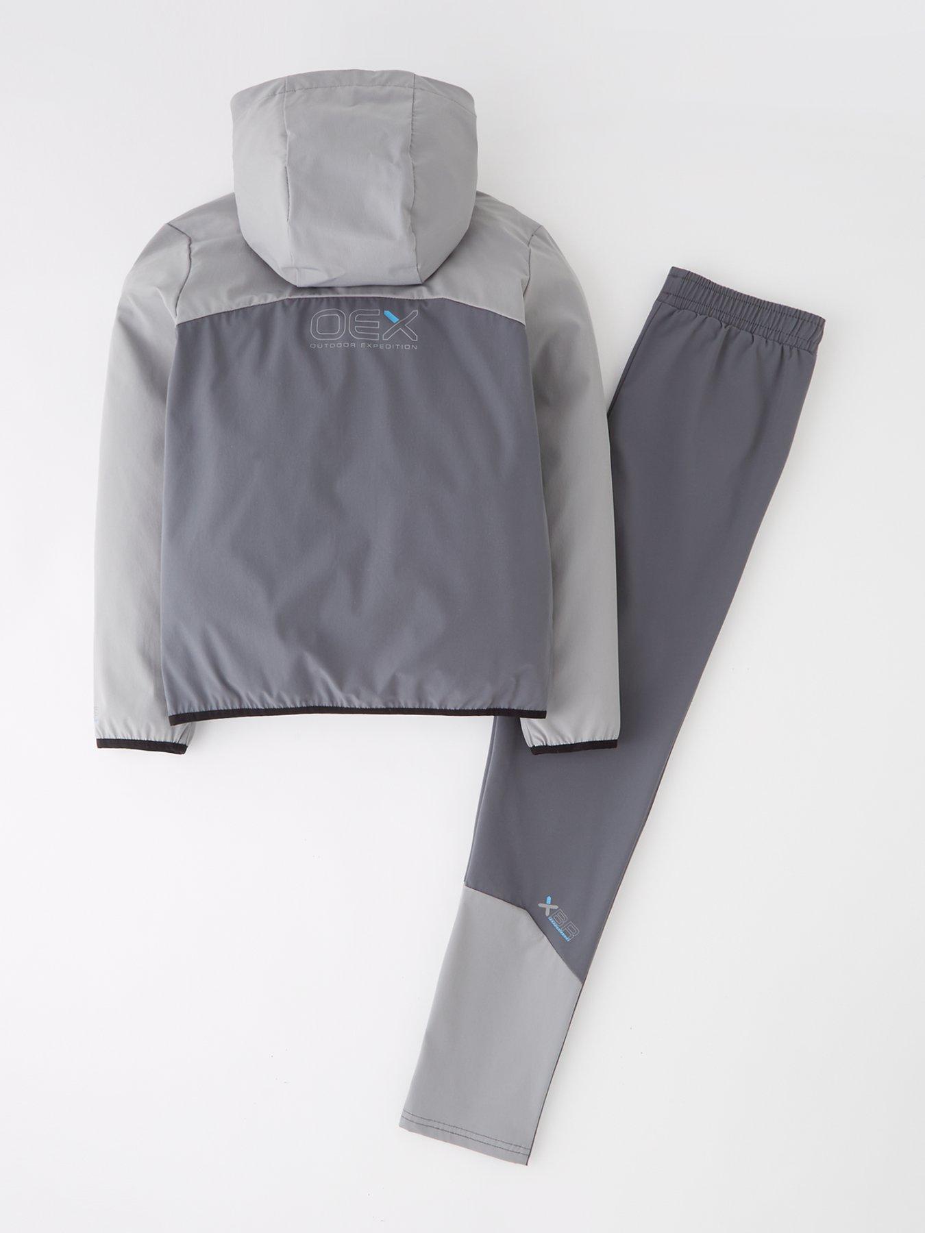  image of oex-junior-fell-tracksuit-set-grey