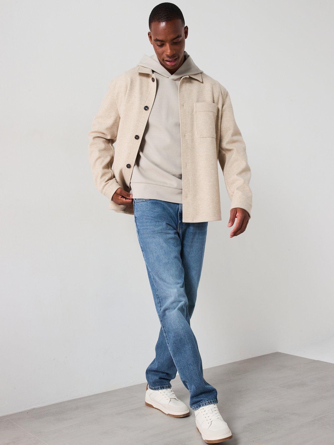  image of mango-bone-essentials-heavyweight-hoodie-beige