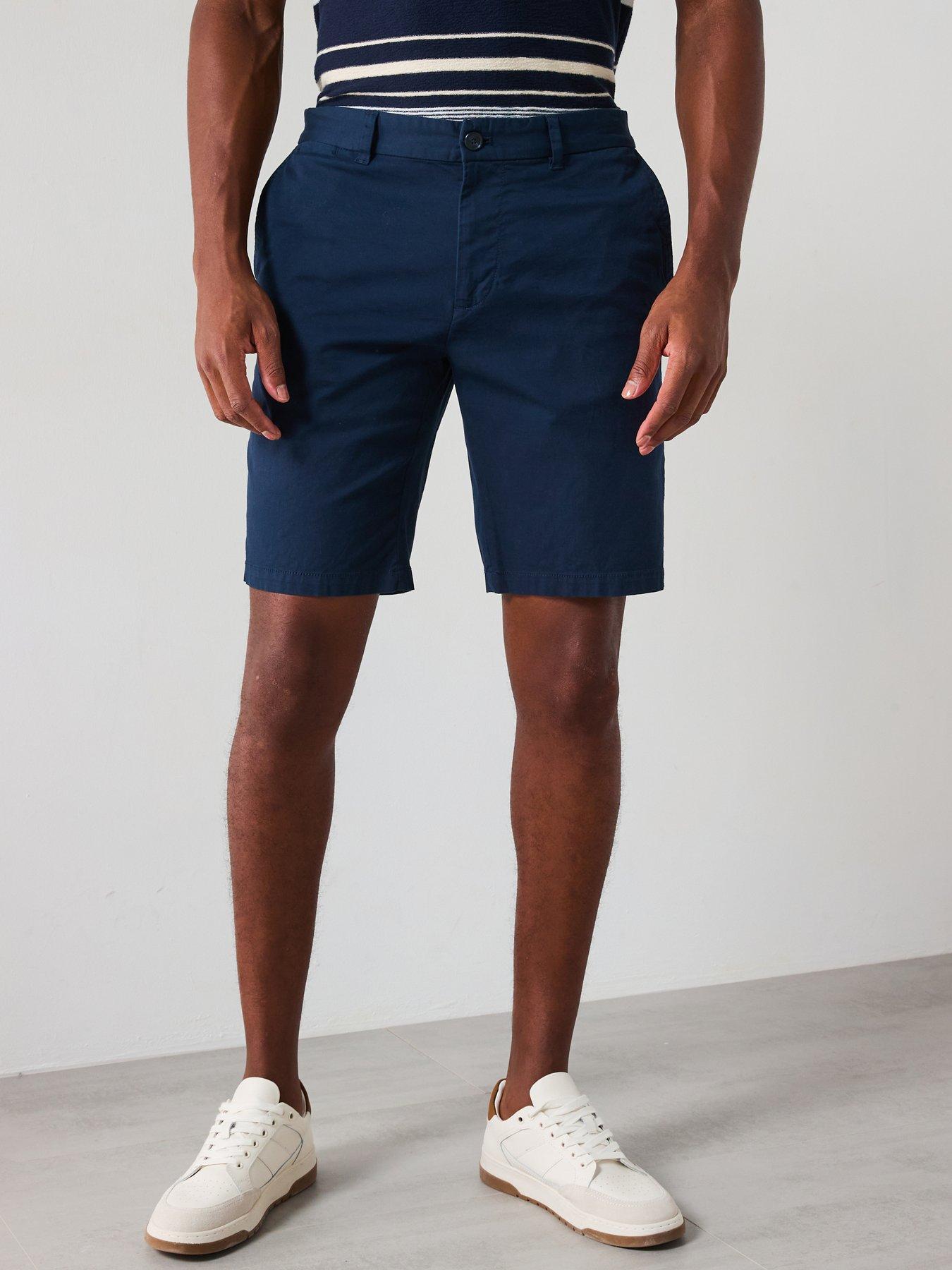 Image 1 of 4 of Mango Gracia Casual Chino Shorts - Navy