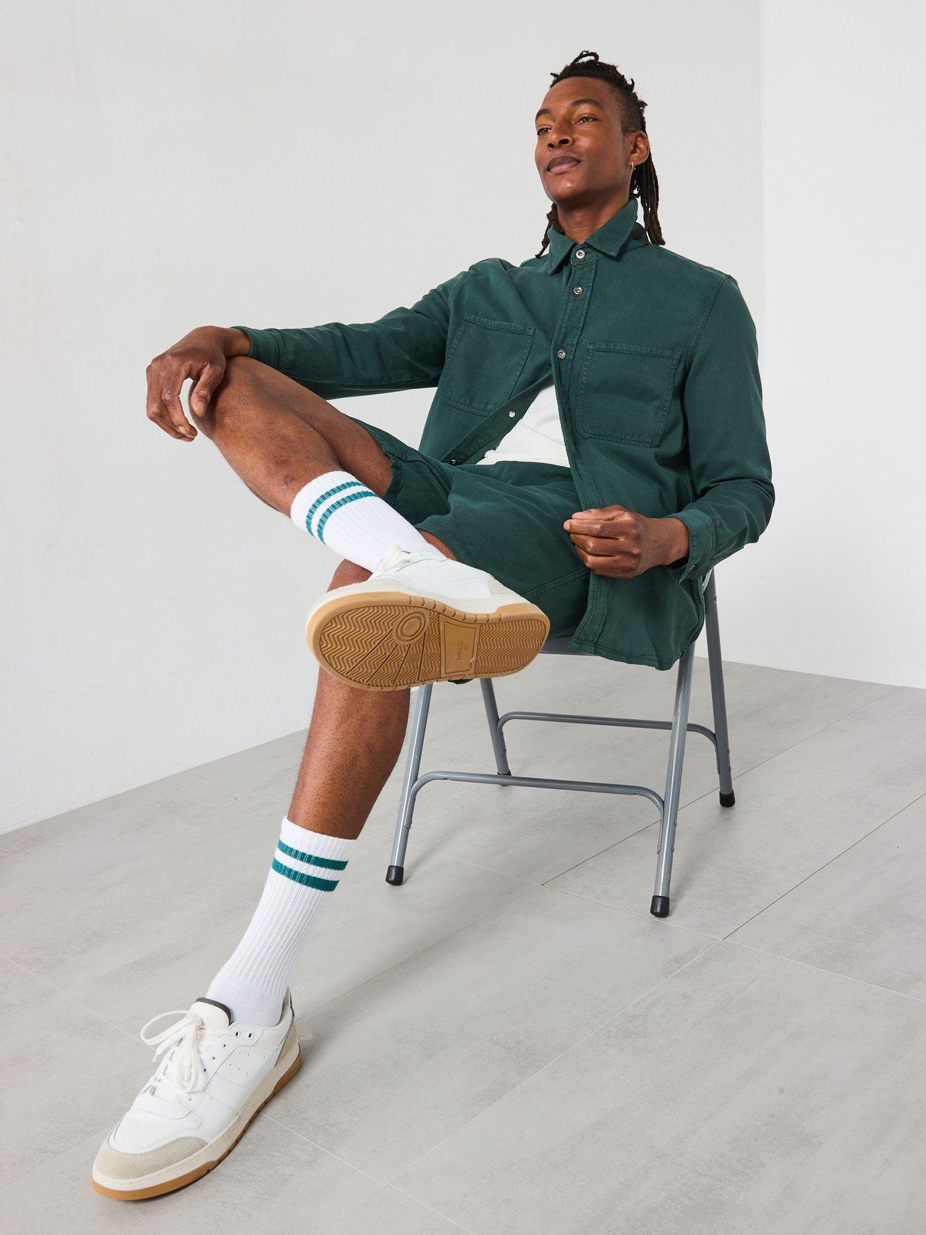  image of mango-jayb-casual-twill-shorts-dark-green