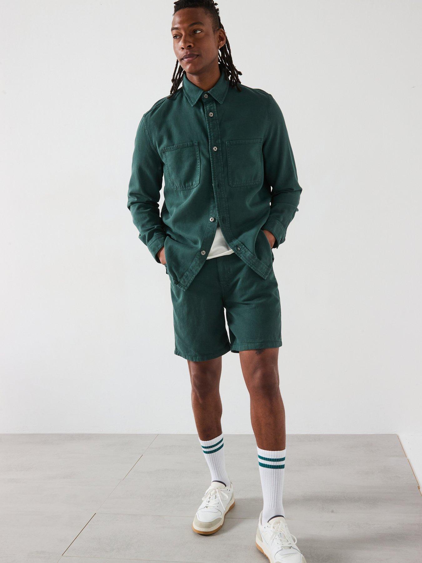  image of mango-jayb-casual-twill-shorts-dark-green