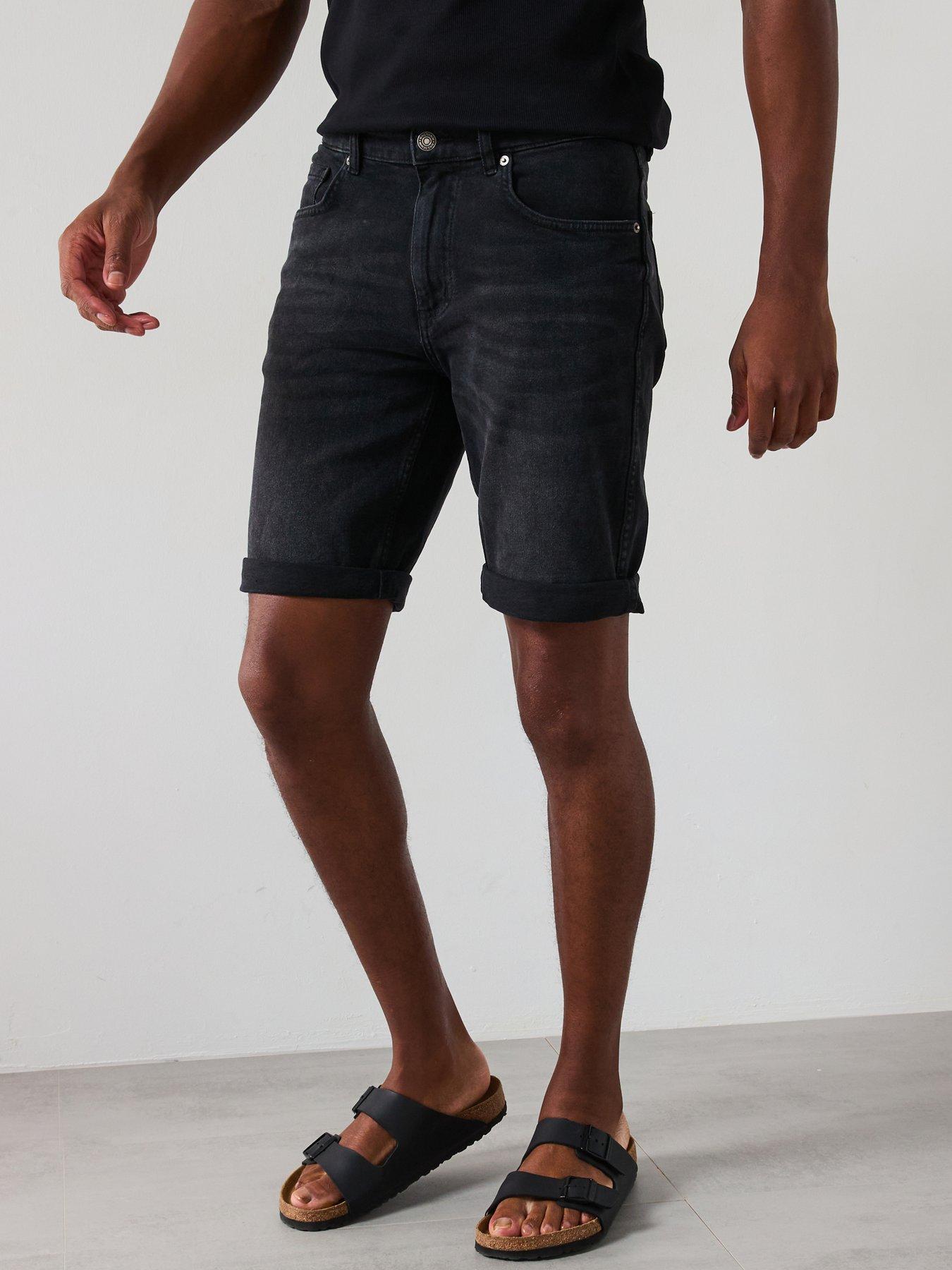  image of mango-rock-bermuda-denim-regular-fit-shorts-dark-grey