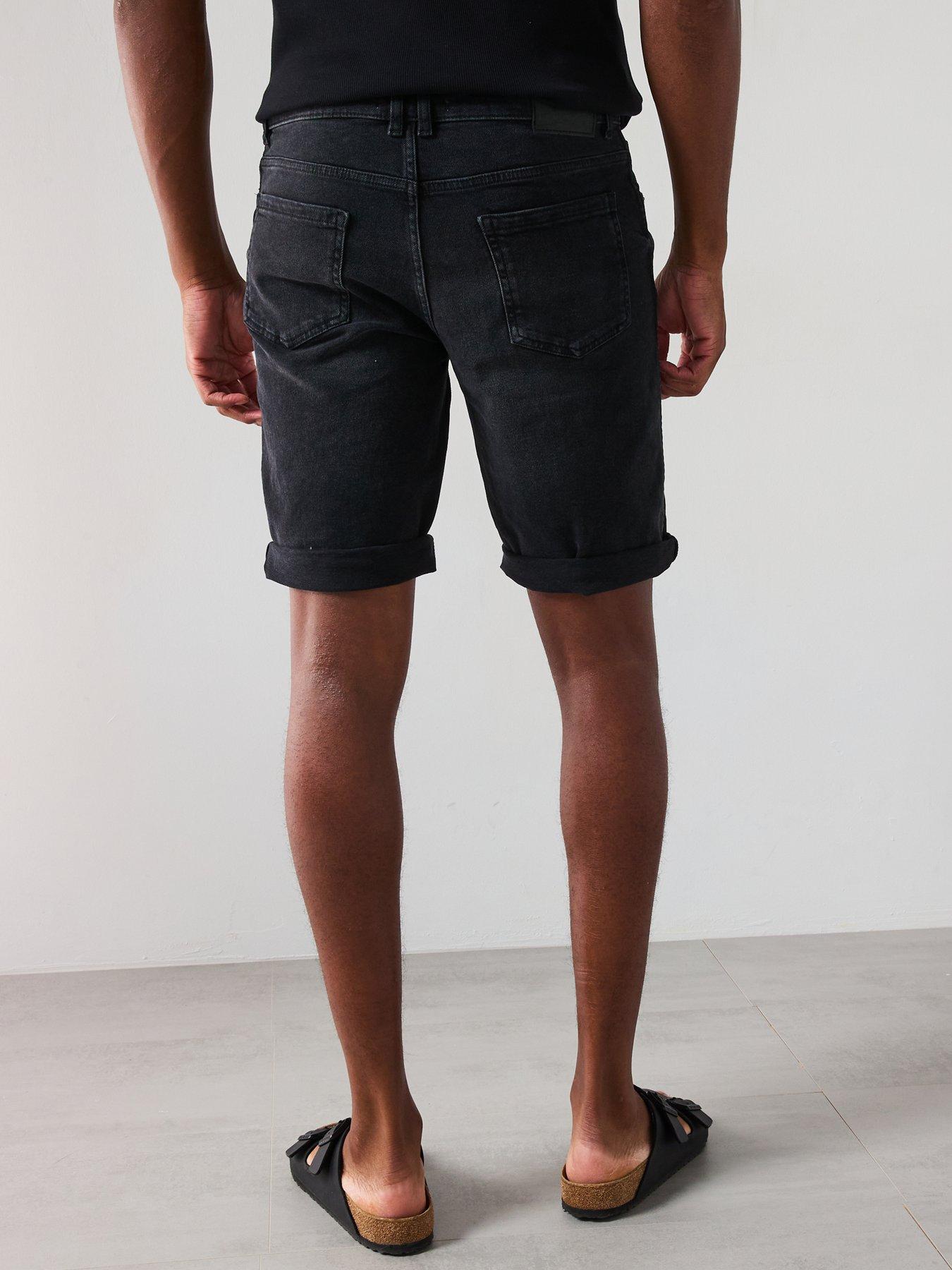  image of mango-rock-bermuda-denim-regular-fit-shorts-dark-grey