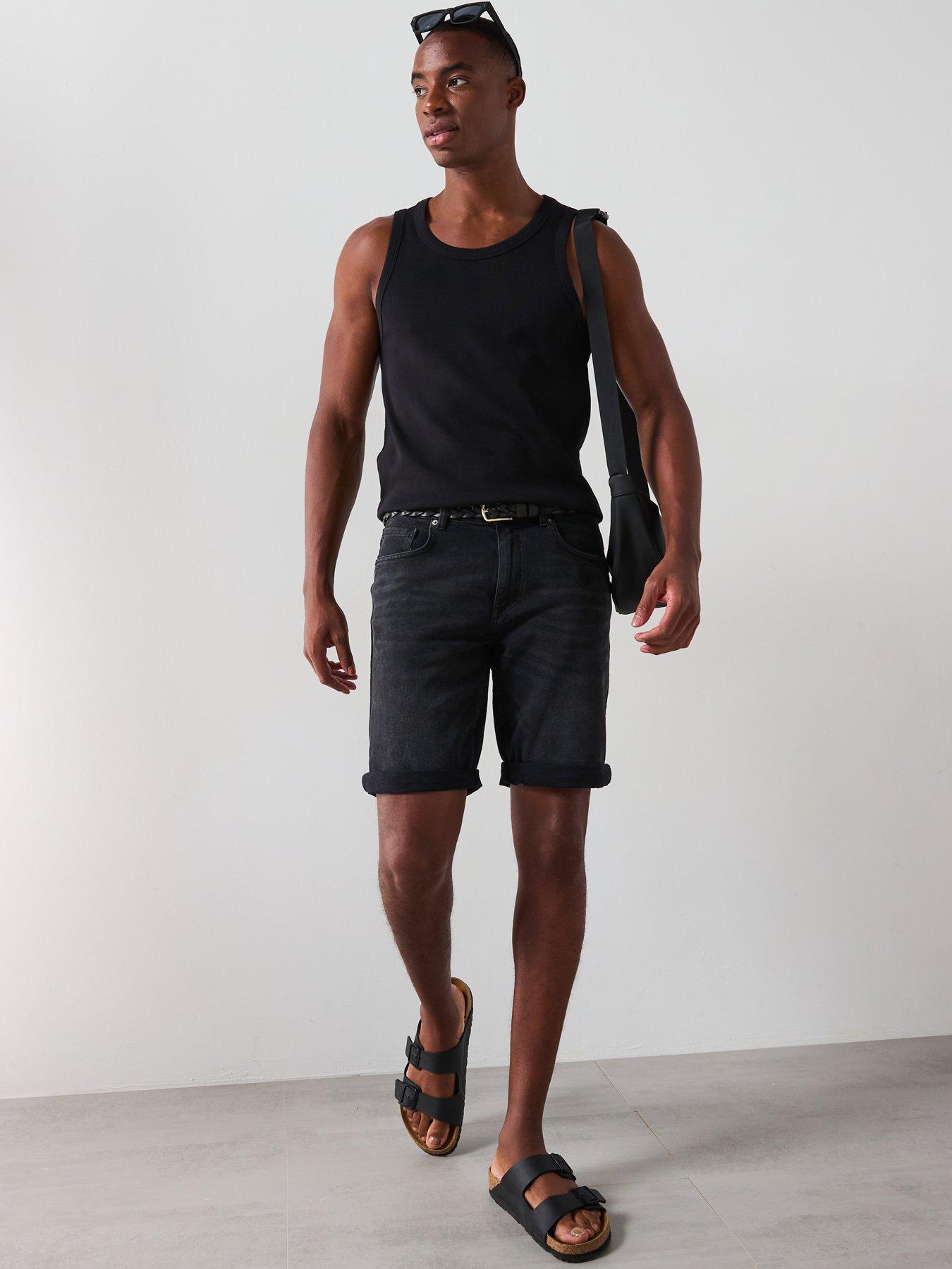  image of mango-rock-bermuda-denim-regular-fit-shorts-dark-grey