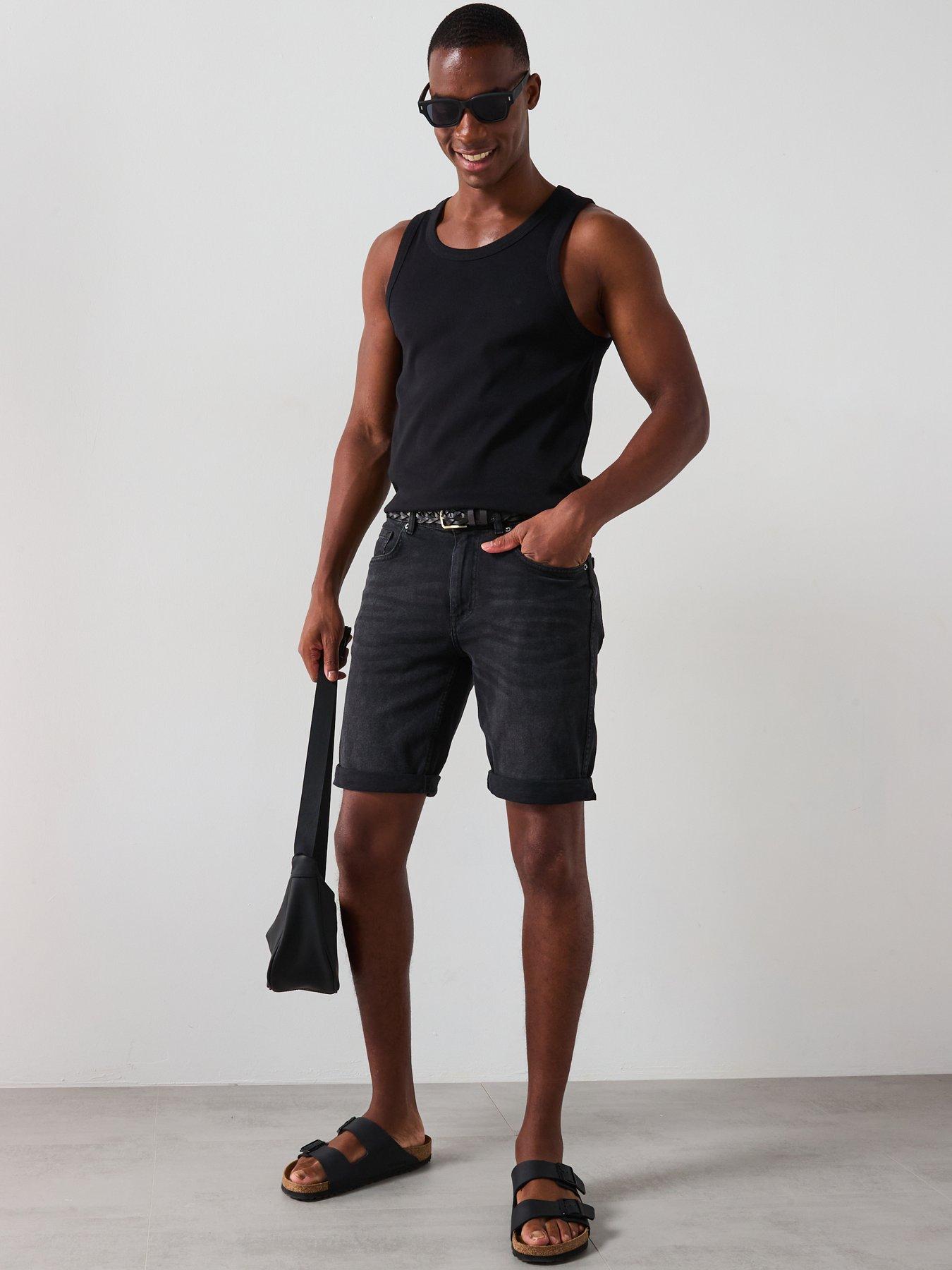  image of mango-rock-bermuda-denim-regular-fit-shorts-dark-grey