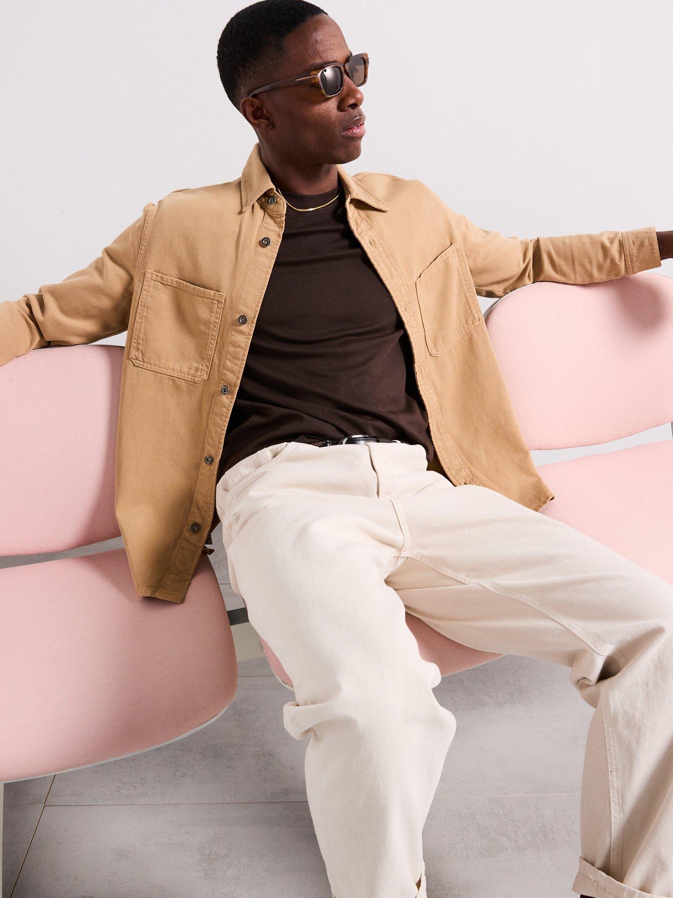 mango-jay-twill-casual-overshirt-beige