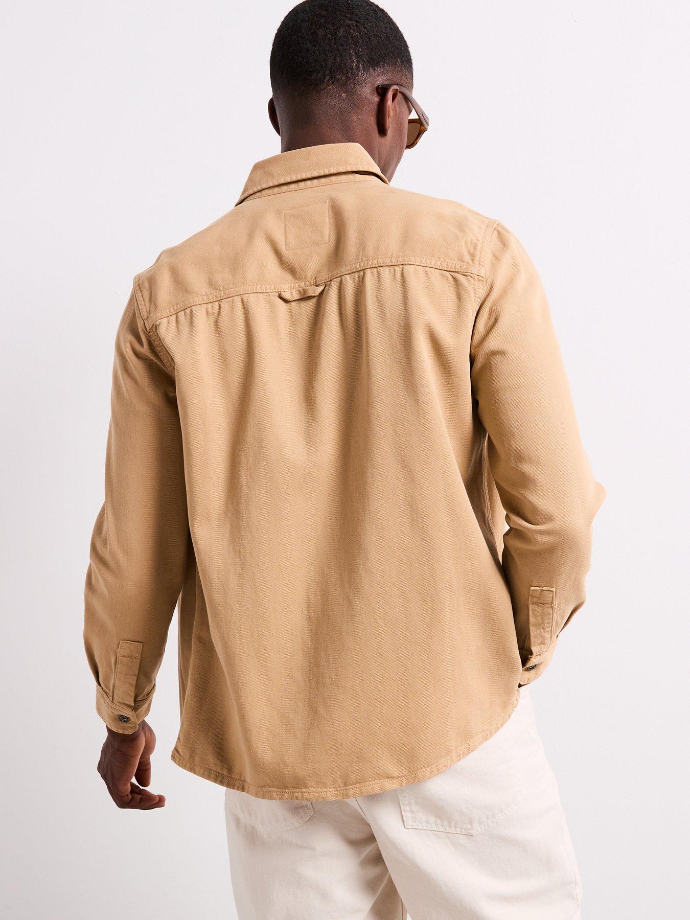 Image 3 of 6 of Mango Jay Twill Casual Overshirt - Beige