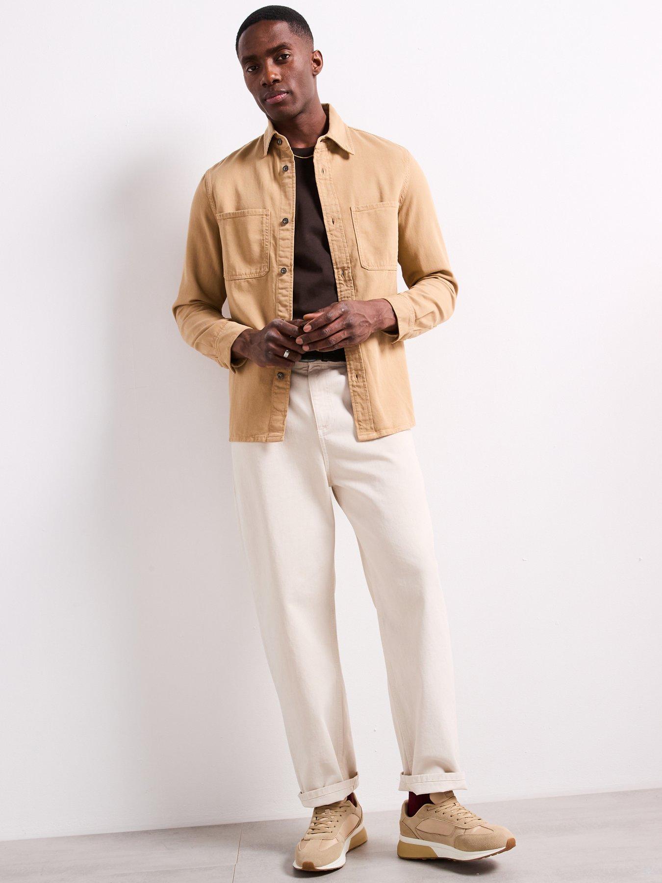 Image 6 of 6 of Mango Jay Twill Casual Overshirt - Beige
