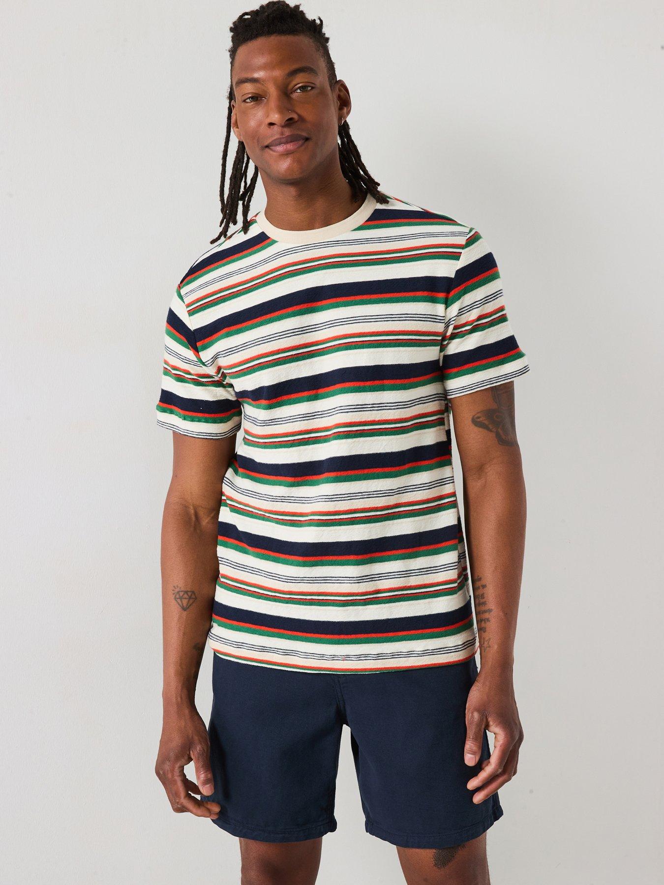mango-roger-casual-striped-short-sleeve-crew-neck-t-shirt-beige