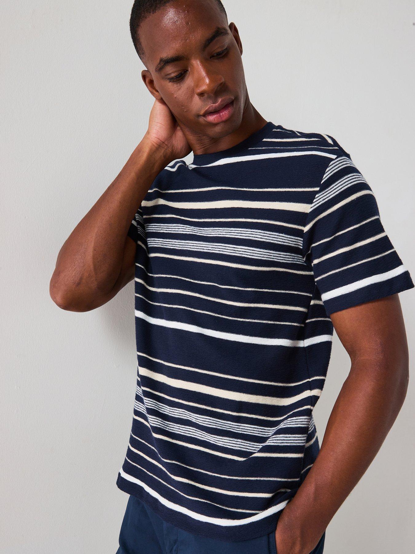 mango-roger-casual-striped-short-sleeve-crew-neck-t-shirt-navy