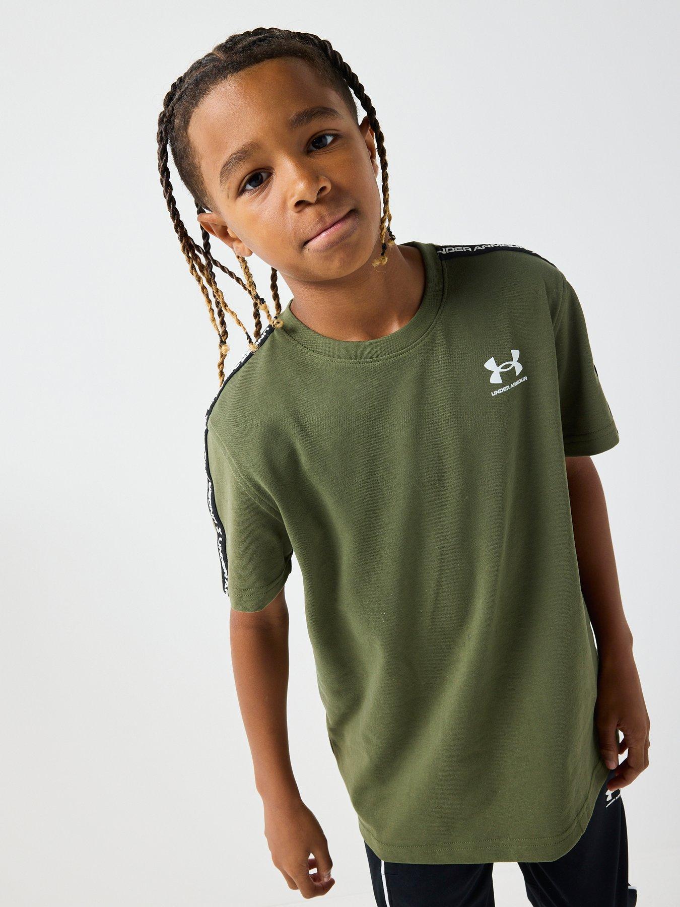 under-armour-junior-boys-icon-taped-t-shirt-green