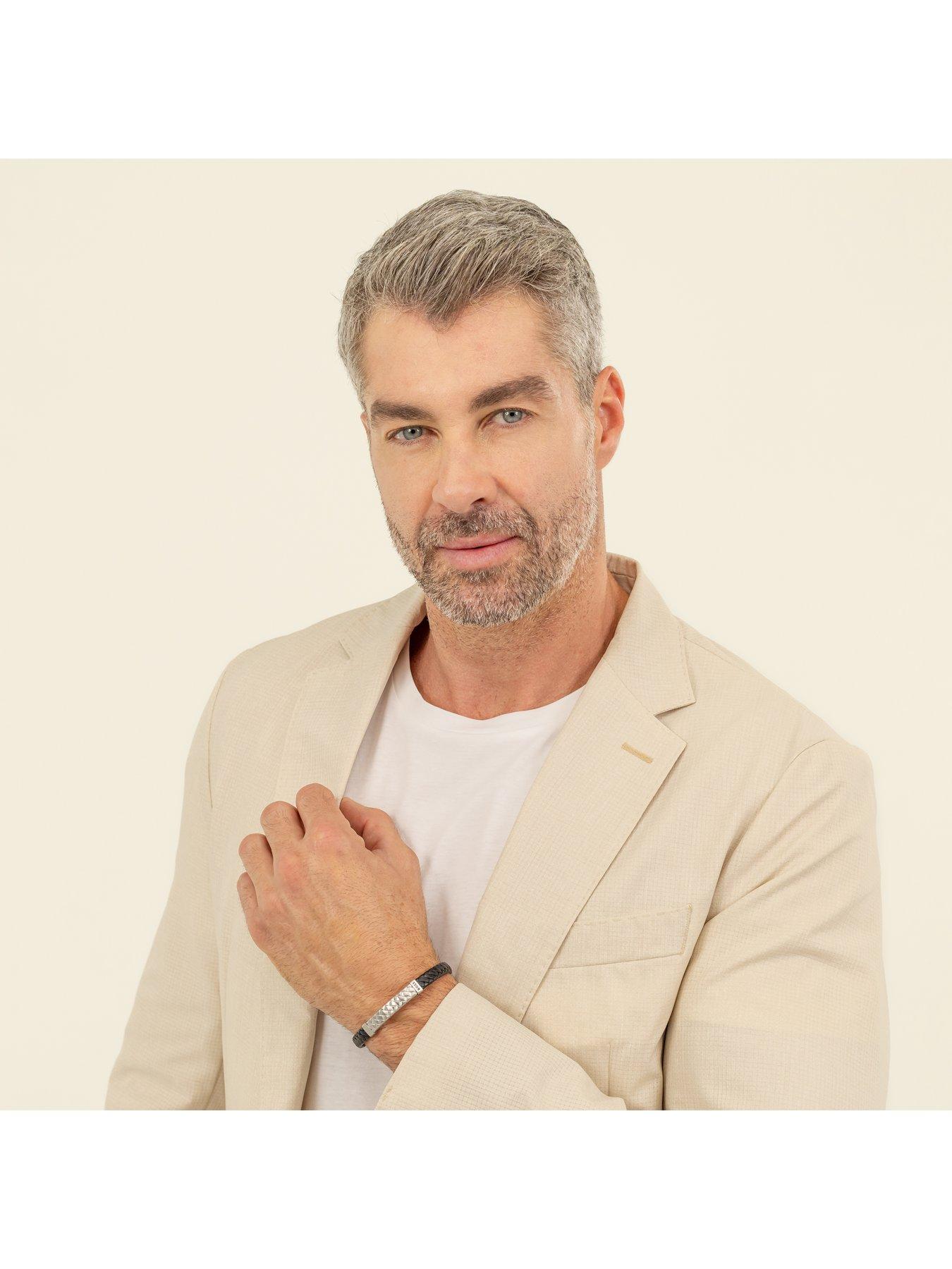  image of boss-tailored-mens-bracelet-silver