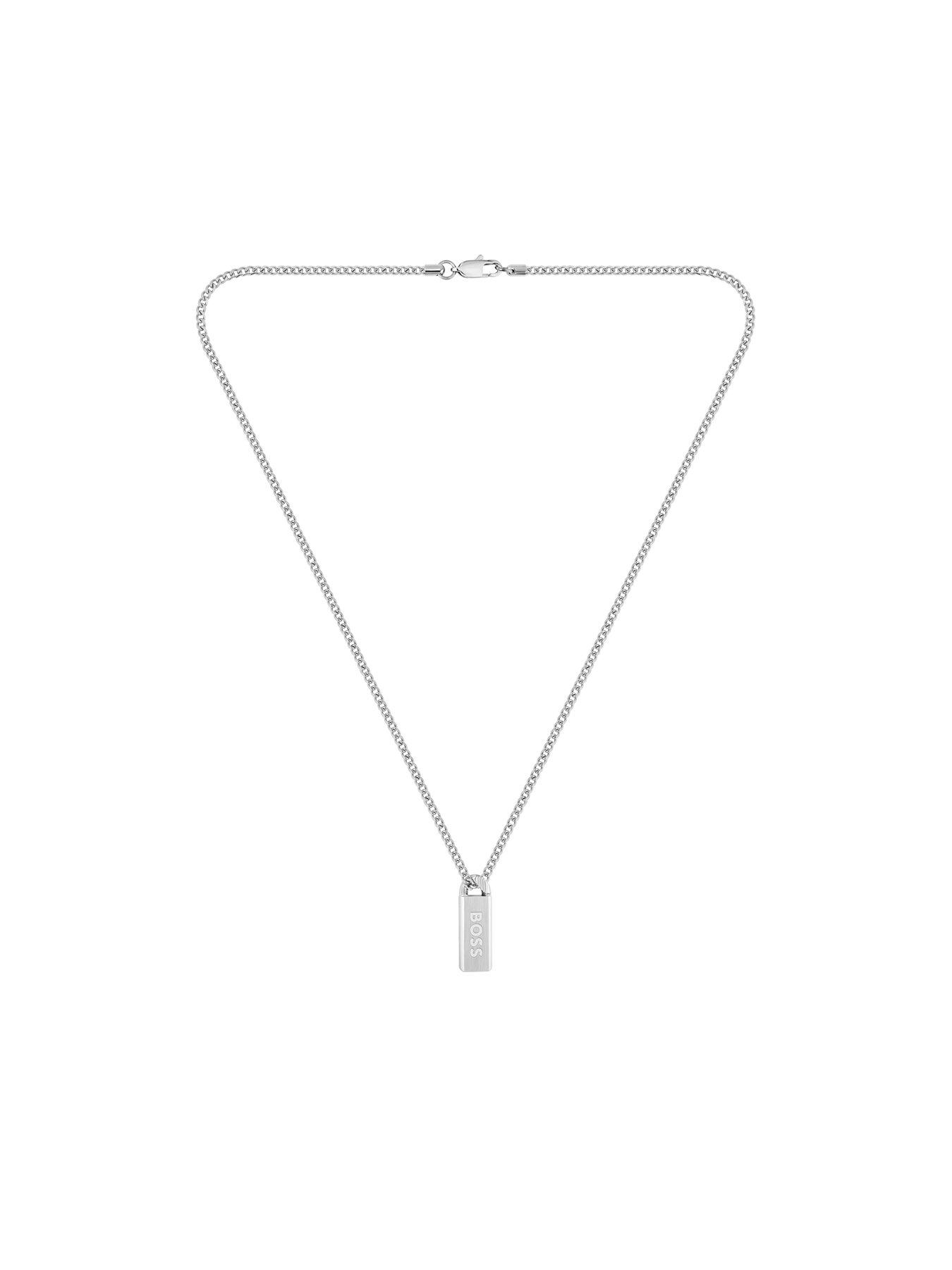  image of boss-kassy-emblem-mens-necklace-silver