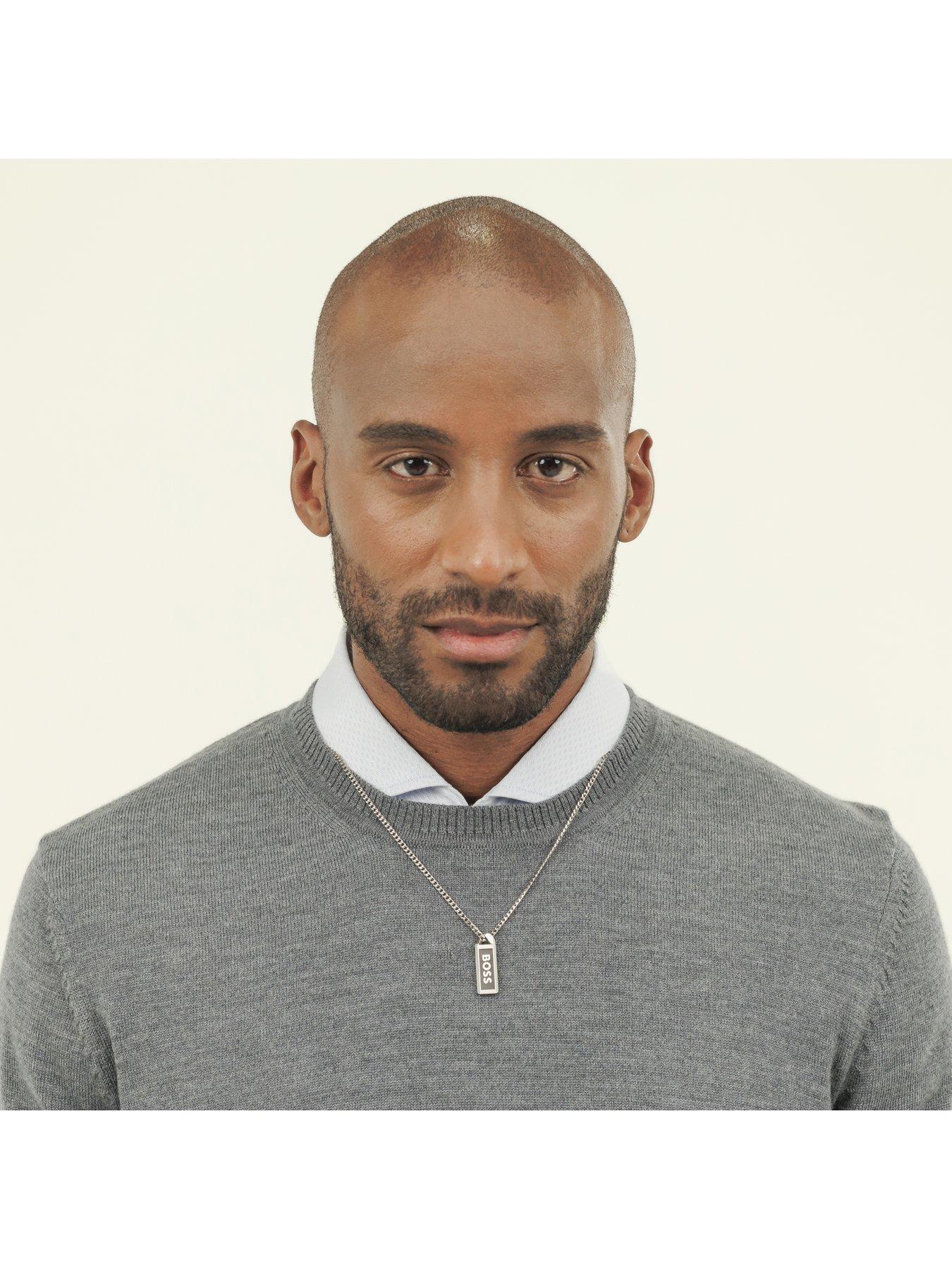  image of boss-kassy-emblem-mens-necklace-silver