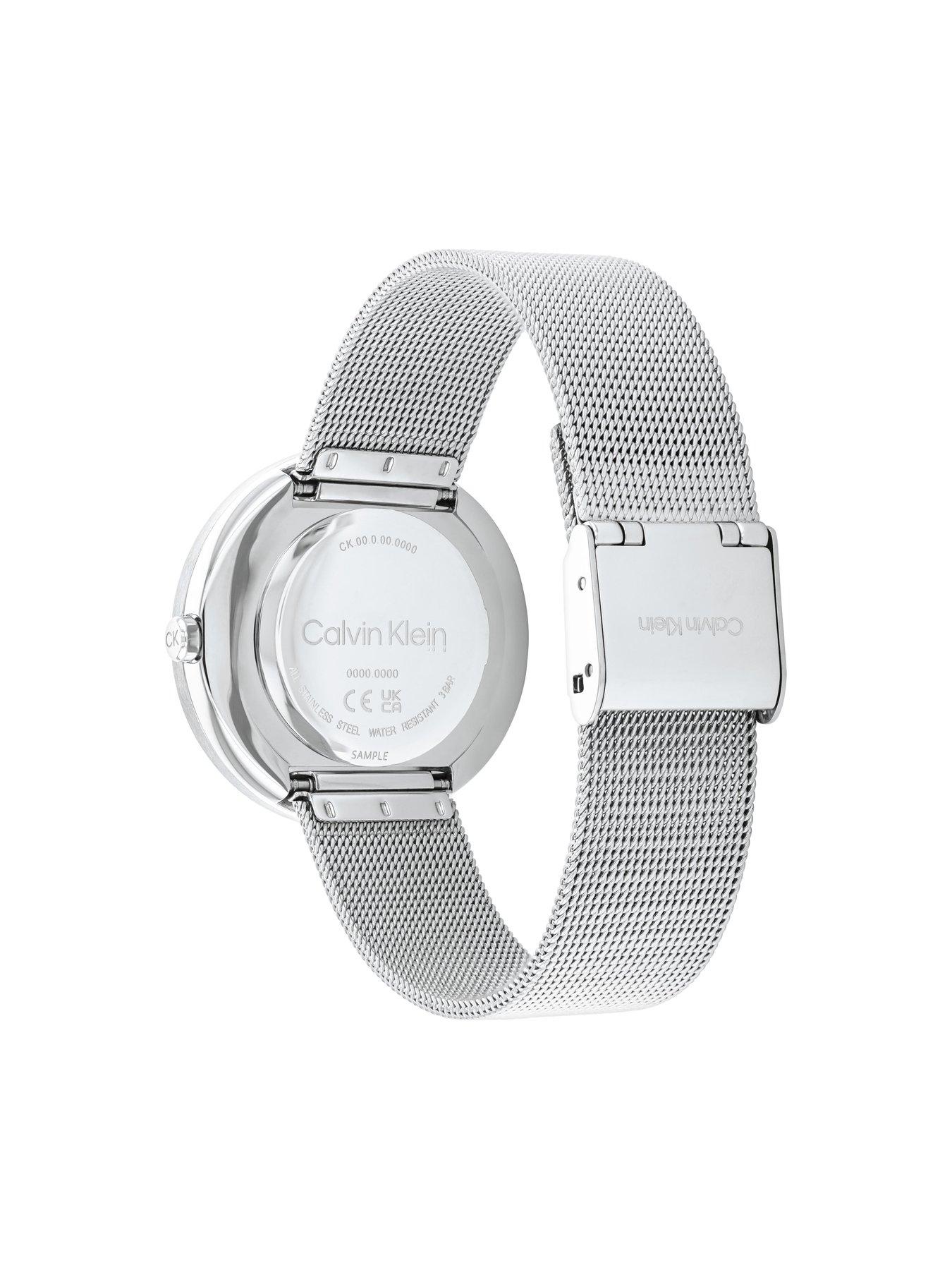  image of calvin-klein-twisted-bezel-ladies-watch-pink