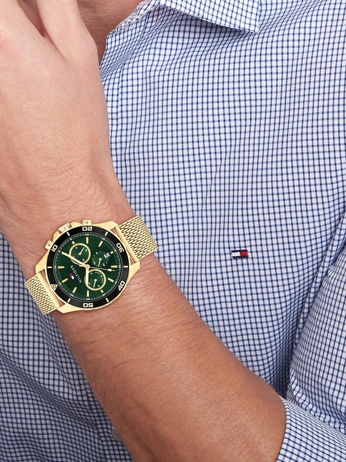  image of tommy-hilfiger-jordan-mens-watch-green