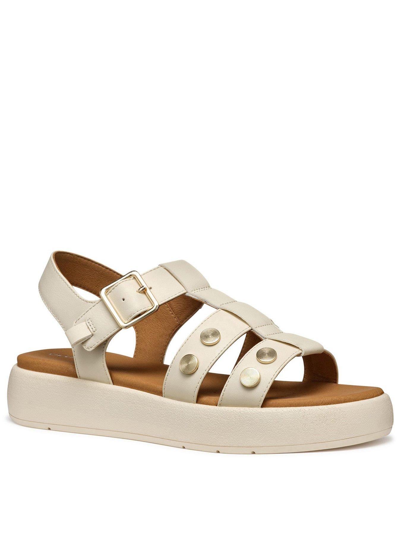 image of geox-camalei-studded-flatform-sandals-cream