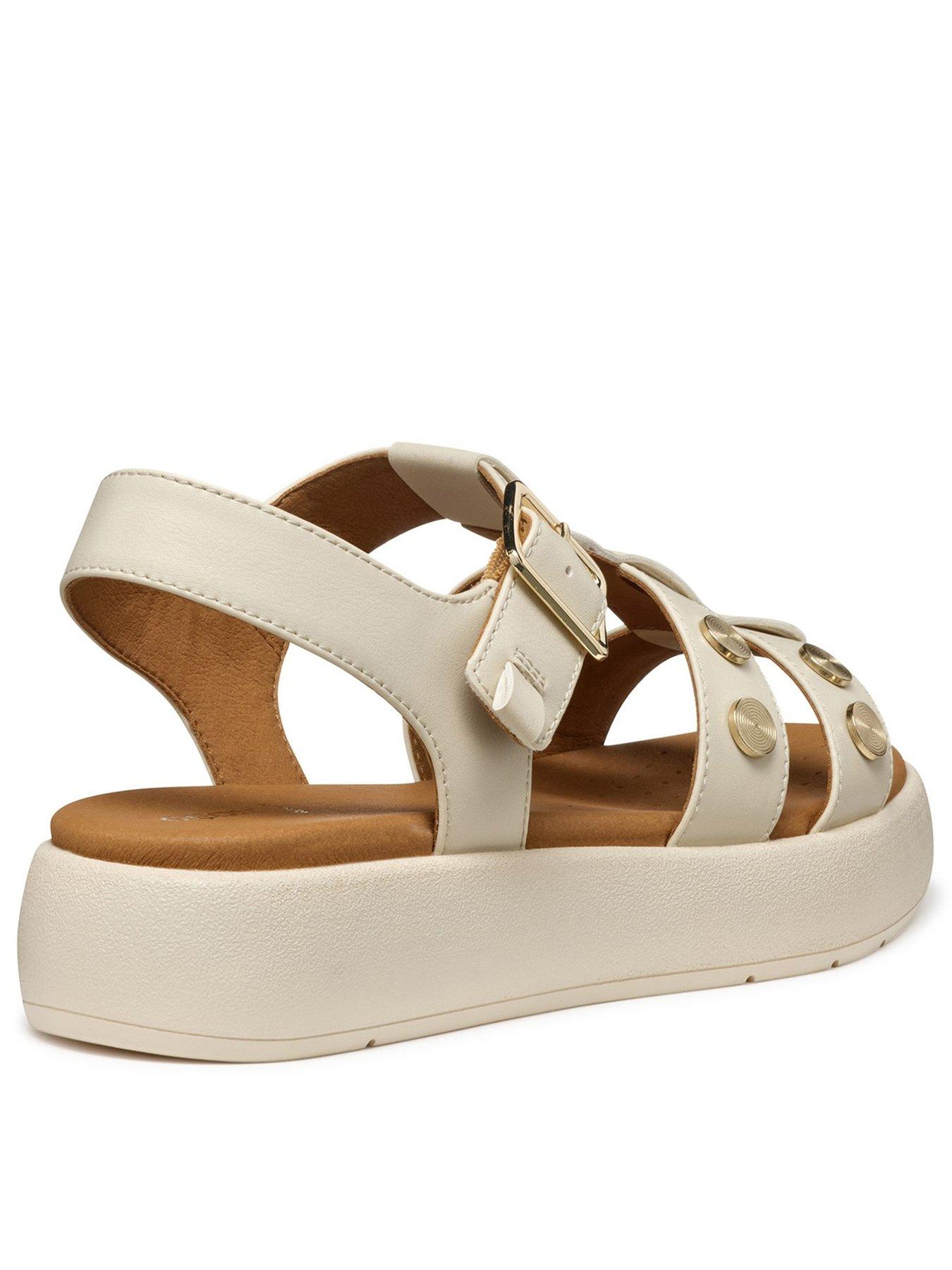  image of geox-camalei-studded-flatform-sandals-cream