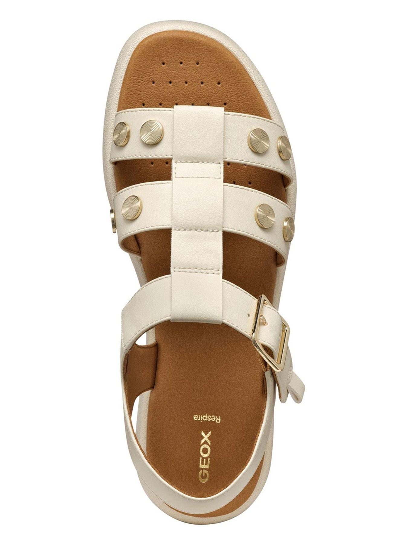  image of geox-camalei-studded-flatform-sandals-cream